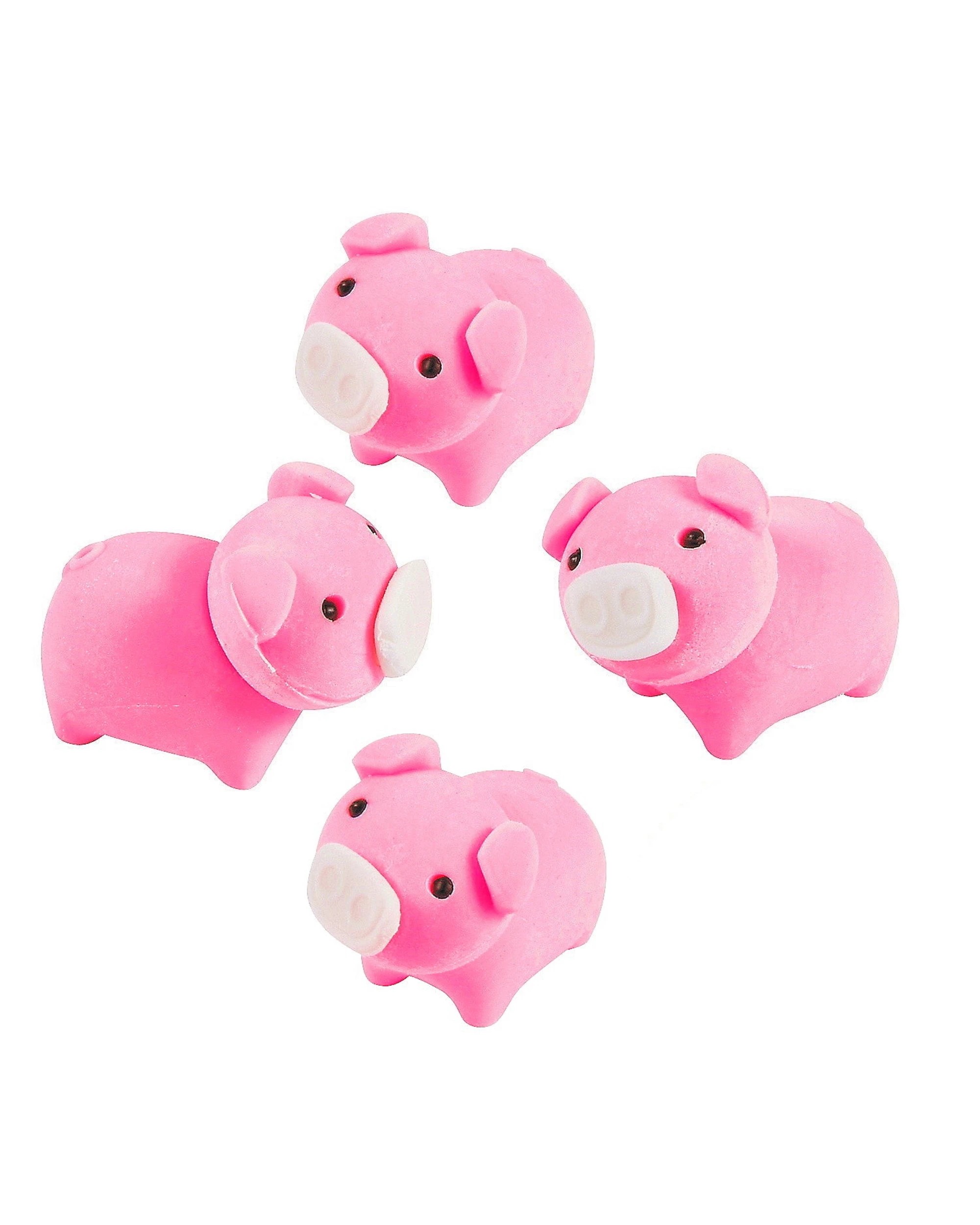 1 Fun Express Mini Pig Erasers Pack of 12 - Pink, 1 of 1