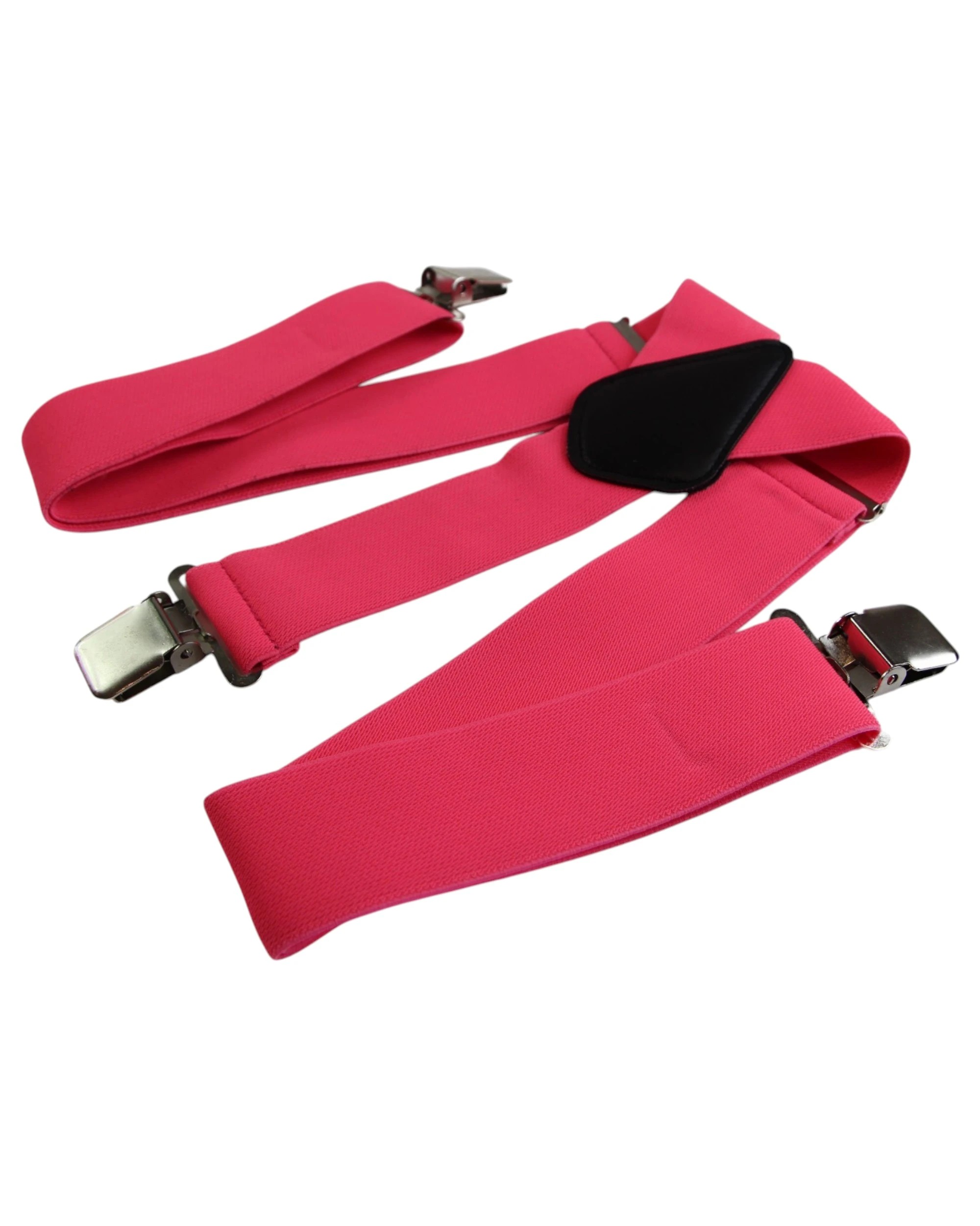 2 Zasel Mens Extra Wide Heavy Duty Adjustable 120cm Fluro Pink Suspenders, 2 of 3