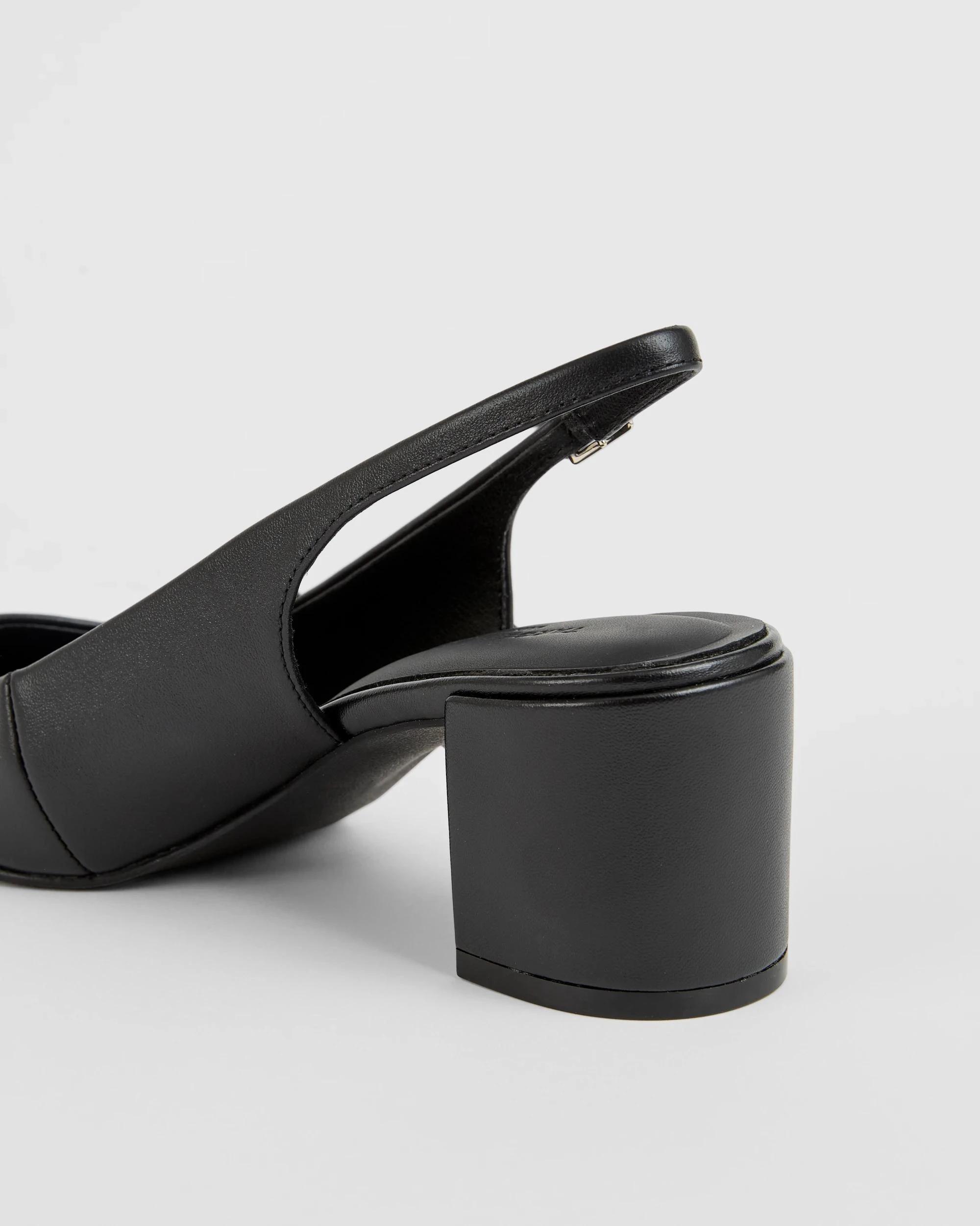 3 Target Womens Genuine Leather Point Block Heel - Daria BLACK, 3 of 3