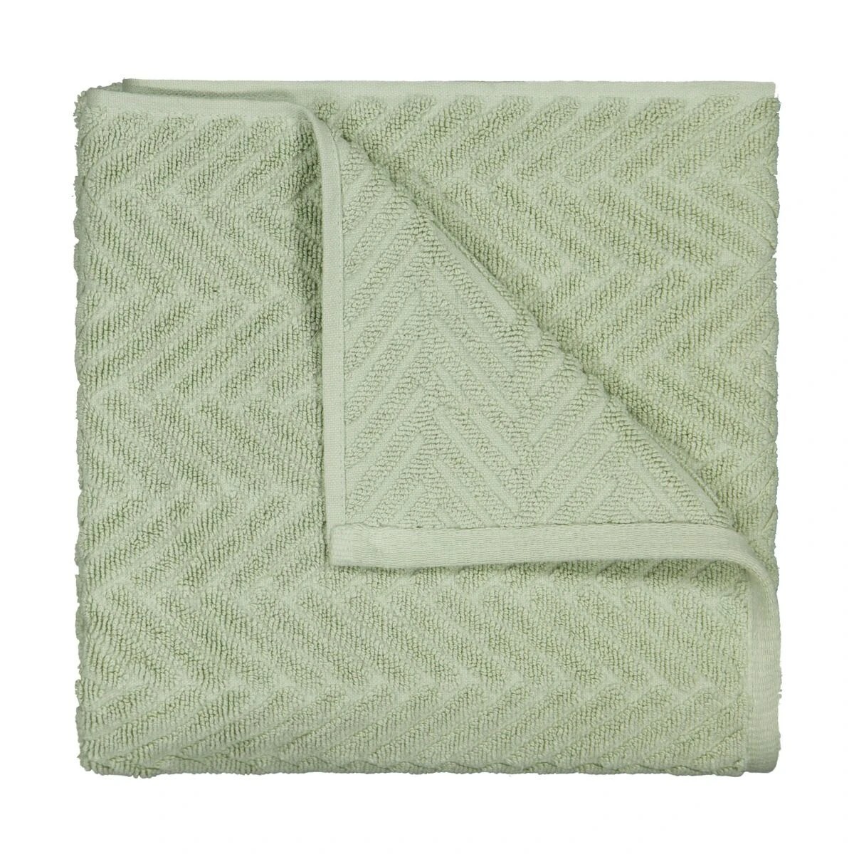 1 Chevron Cotton Bath Towel - Sage, 1 of 6