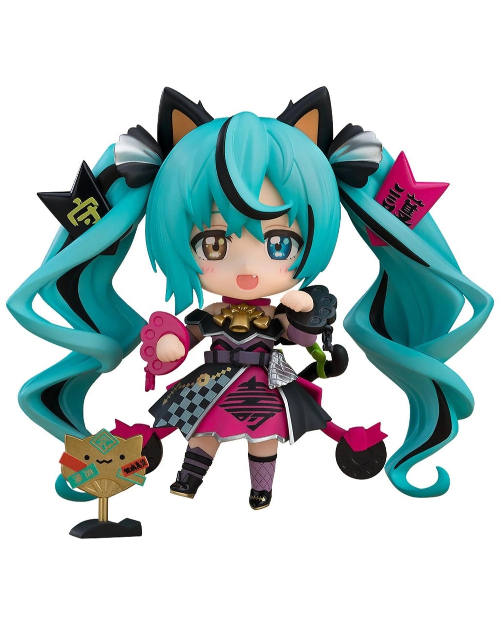 1 Nendoroid Vocal Series 01 Hatsune Miku Black Maneki Miku Version Figure, 1 of 6