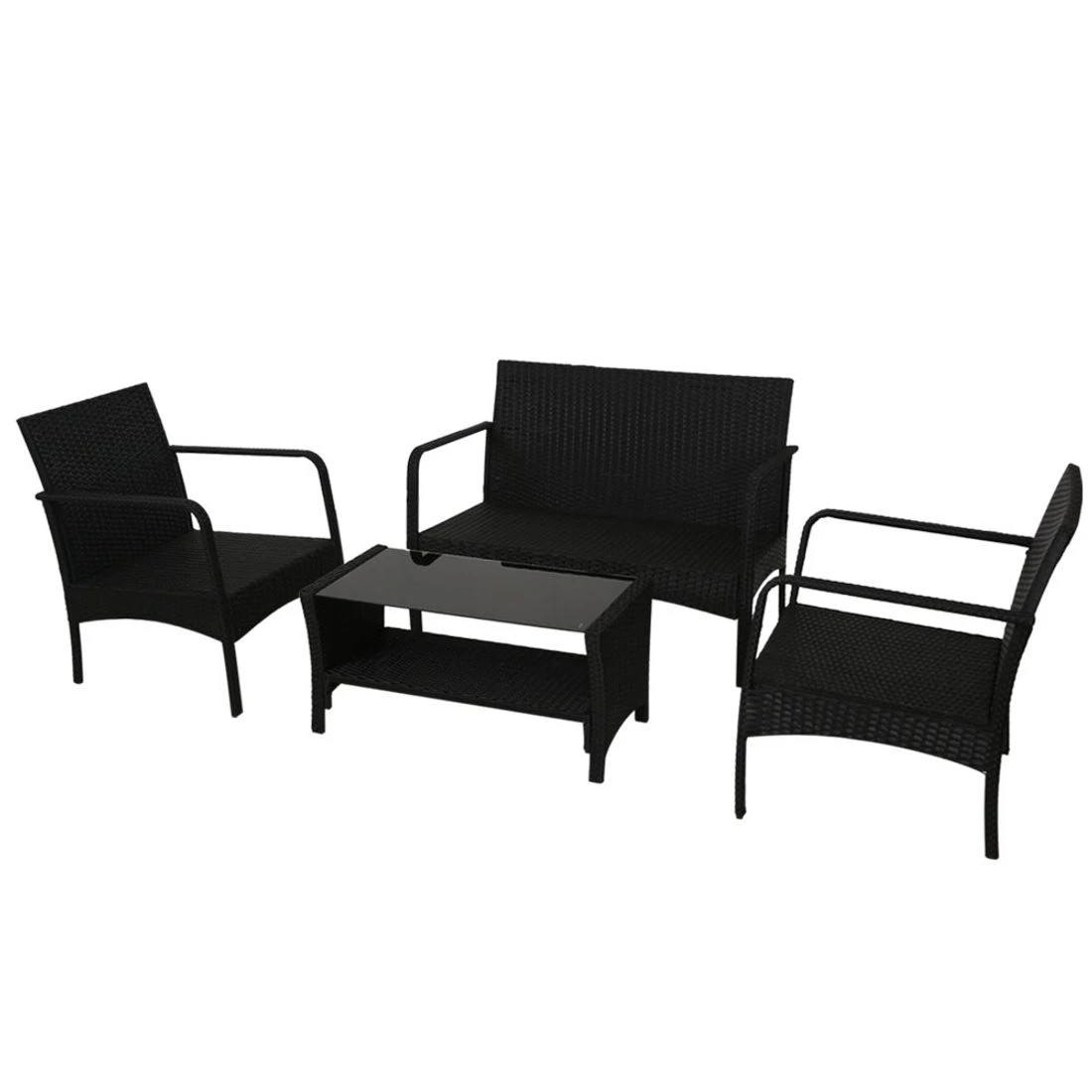 4 Gardeon Outdoor Sofa Set Lounge Setting Durable Space Saving Modern Decor Easy Assembly Sturdy Versatile - Black, 4 of 7
