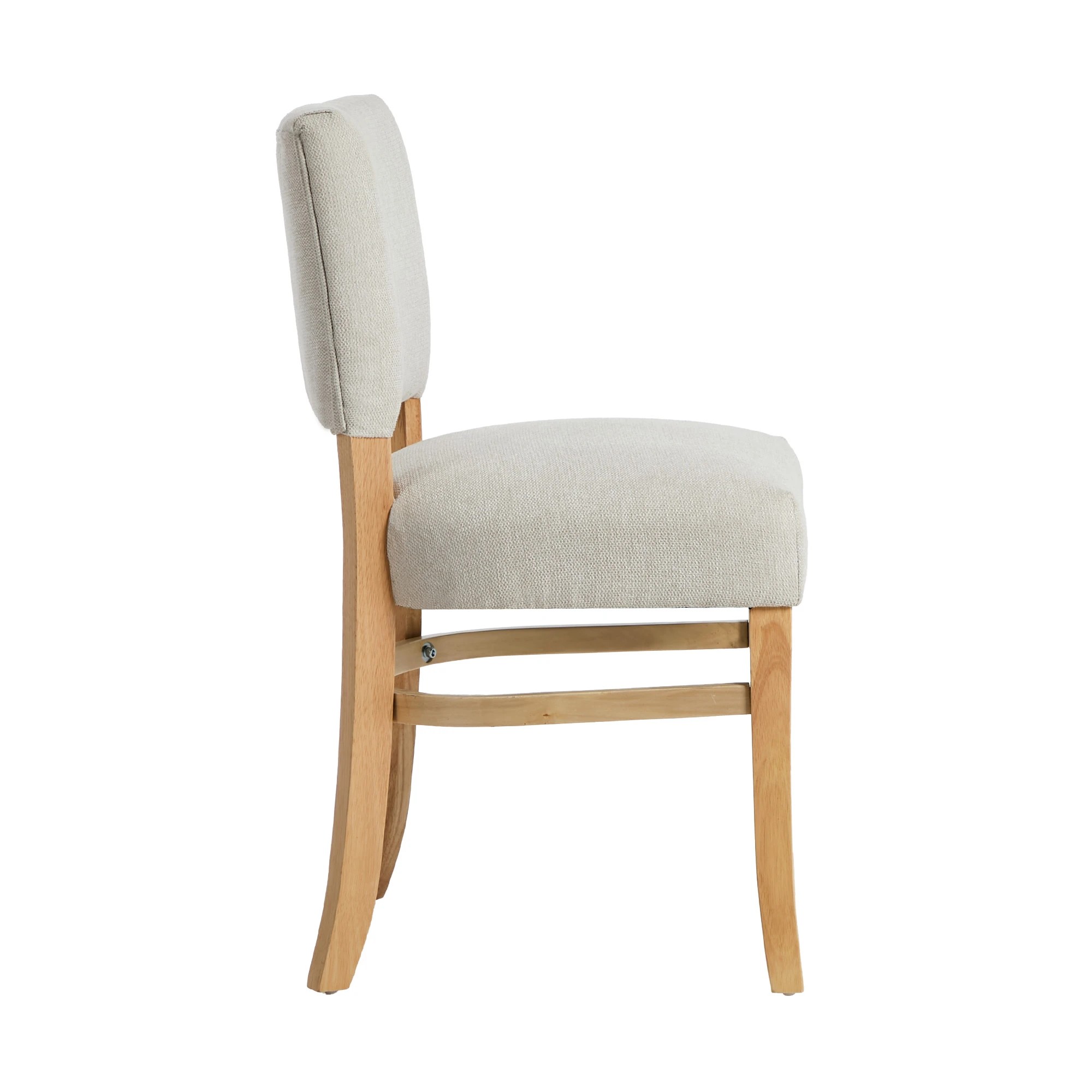 8 Oikiture 2x Dining Chairs Wooden Kitchen Seat Rubberwood Frame Accent Chair - Beige, 8 of 10