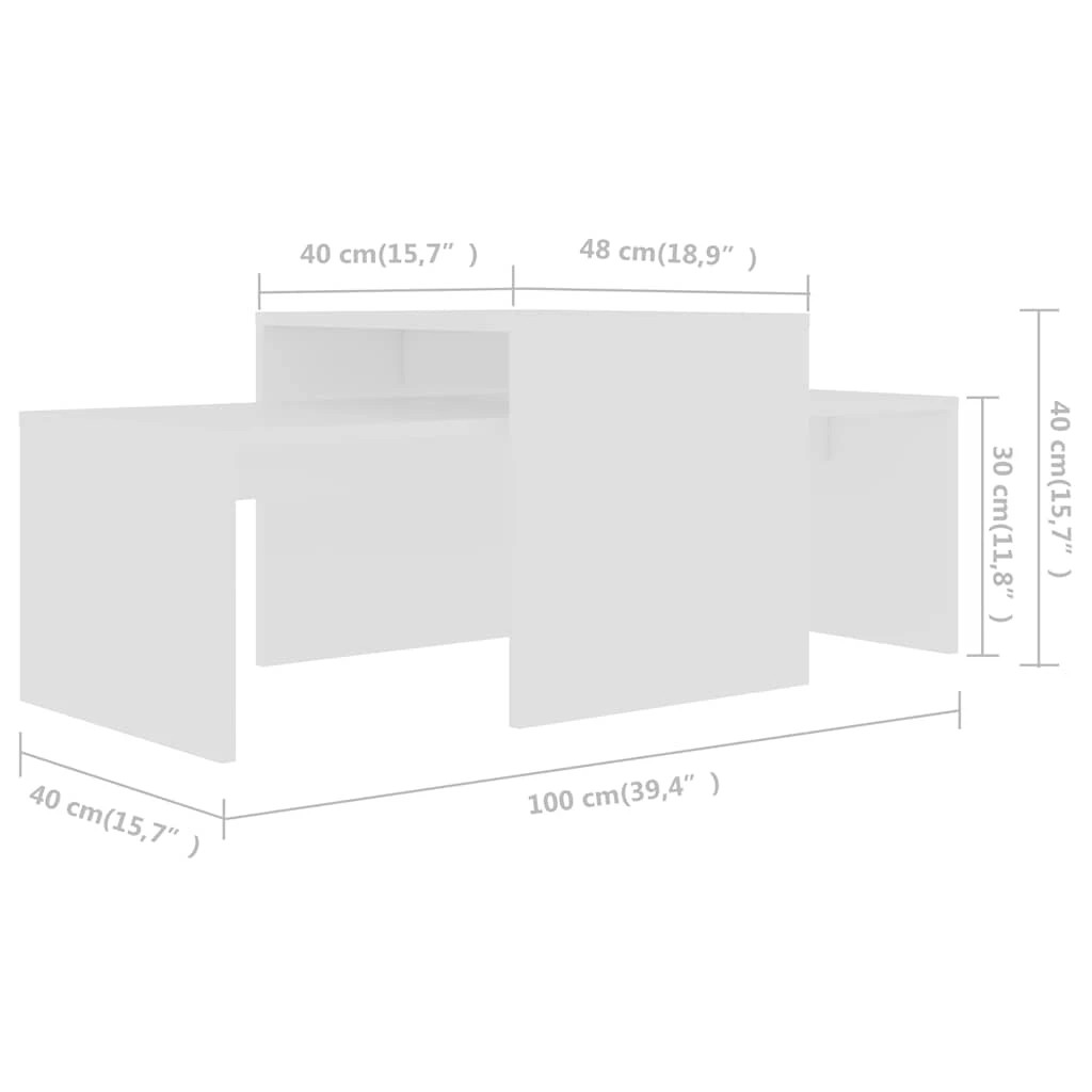 6 Vidaxl Coffee Table Coffee Table, Coffee Tables - White, 6 of 7