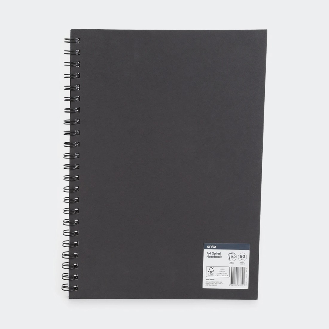 5 A4 Spiral Notebook - Black, 5 of 5