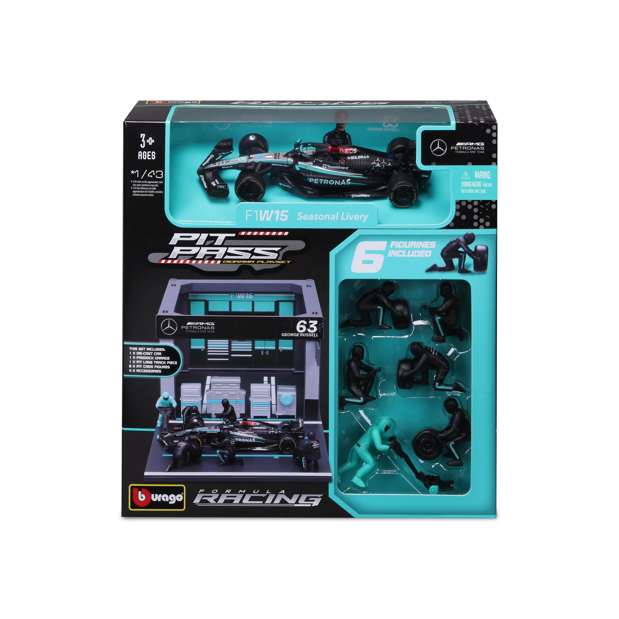 3 Bburago 1:43 F1 Pit Pass - Assorted, 3 of 9