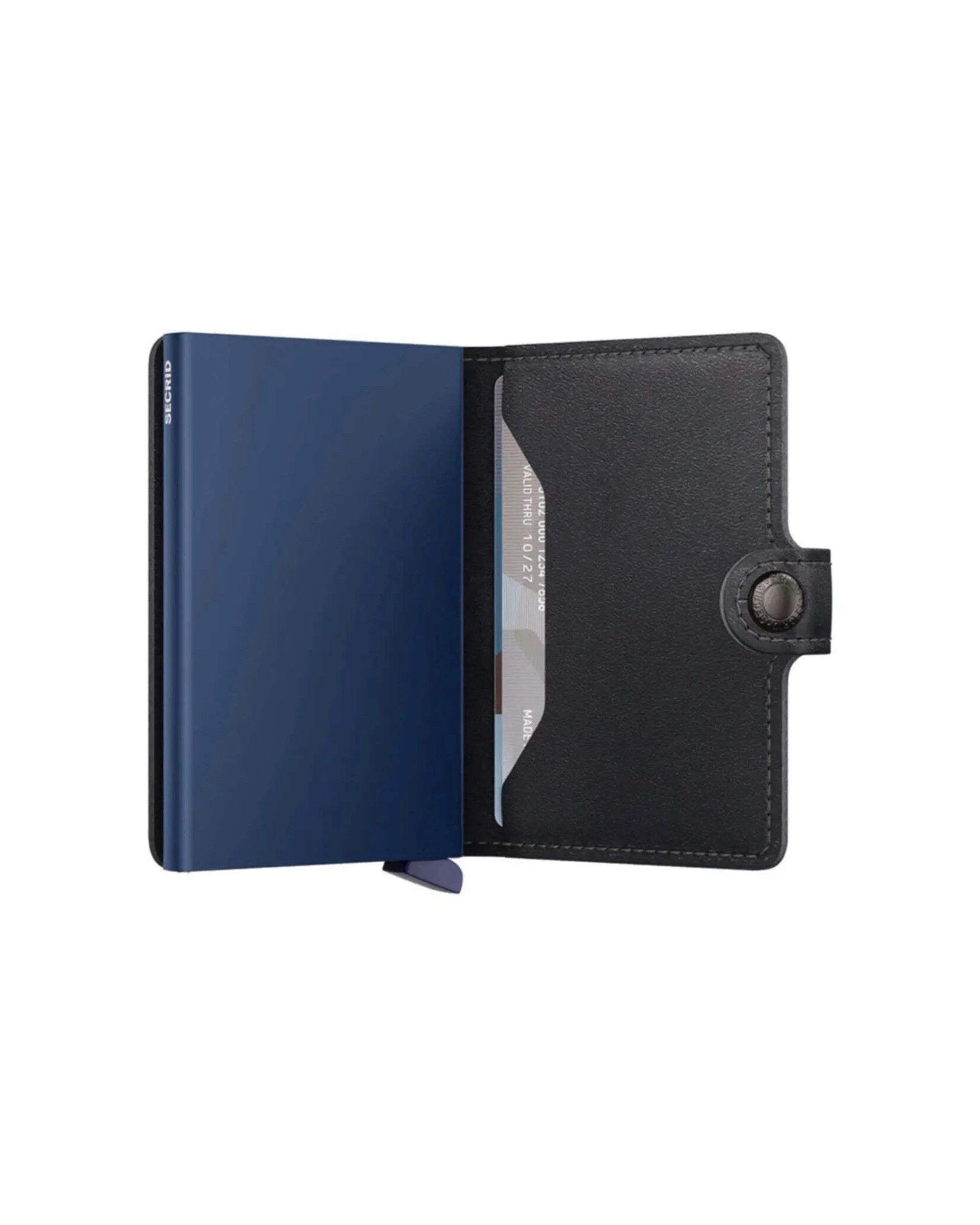 3 Secrid Miniwallet Compact RFID Wallet Original Aluminium Leather Original Navy - Blue, 3 of 5