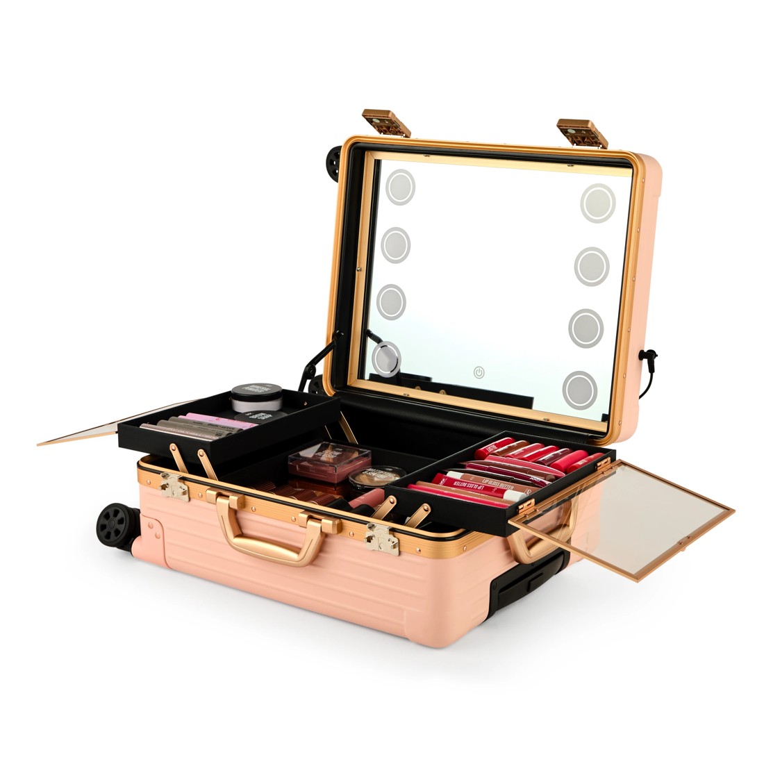 9 OXX Cosmetics Large LED Mirror Case with Wheels, 9 of 10