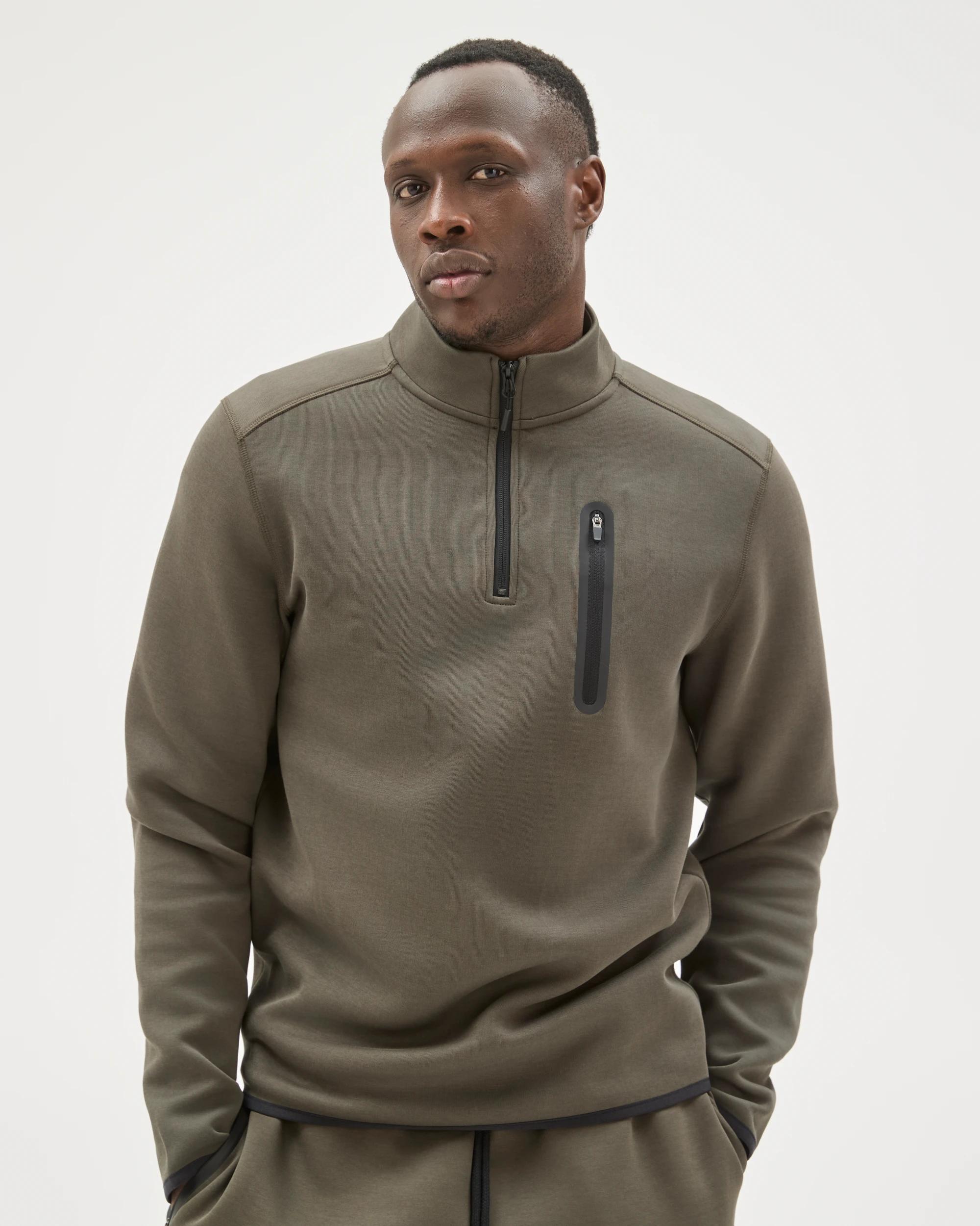 2 Target Active Australian Cotton Blend Tech Quarter Zip Jumper KHAKI, 2 of 6