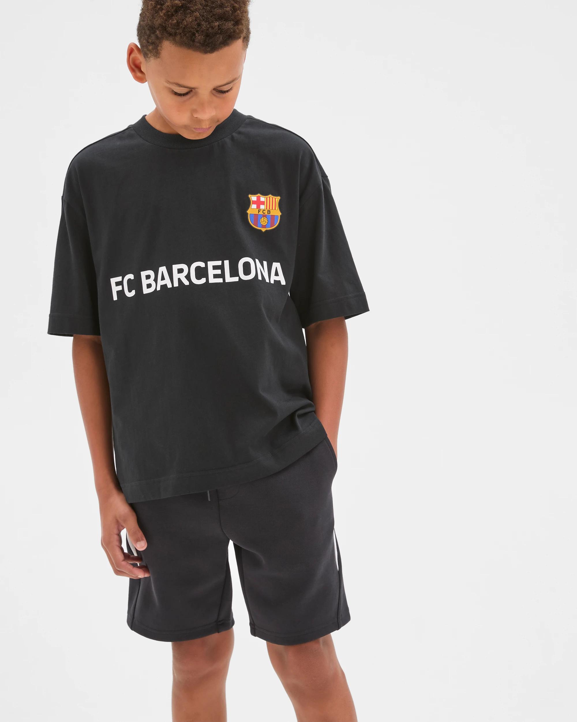2 UEFA Champions League Barcelona FC Australian Cotton Oversized T-Shirt BLACK, 2 of 6