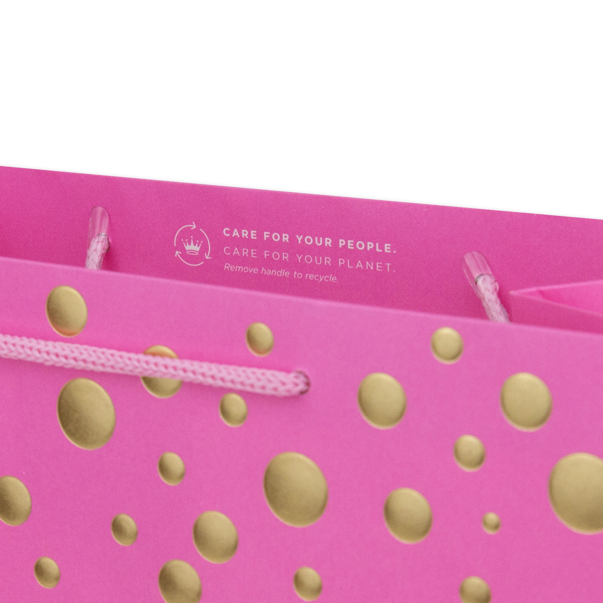 3 Hallmark Gift Bag - Large, Pink Dots, 3 of 3