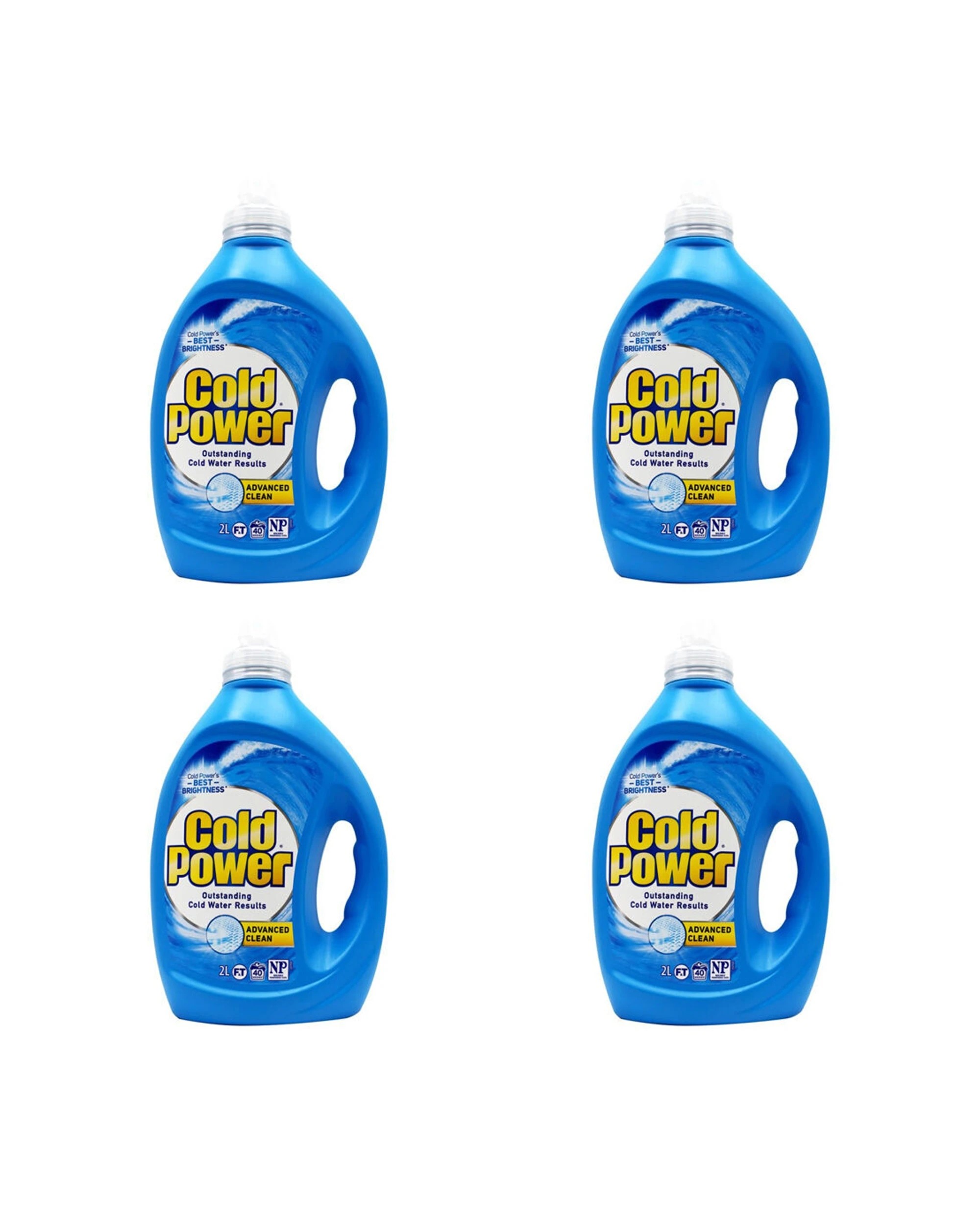 Cold Power 4PK Laundry Liquid Front Top Loader Advanced Clean Stain ...