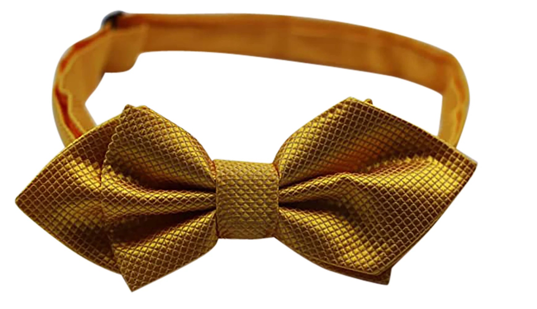 3 Zasel Mens Yellow Diamond Shaped Checkered Bow Tie - Yellow, 3 of 3
