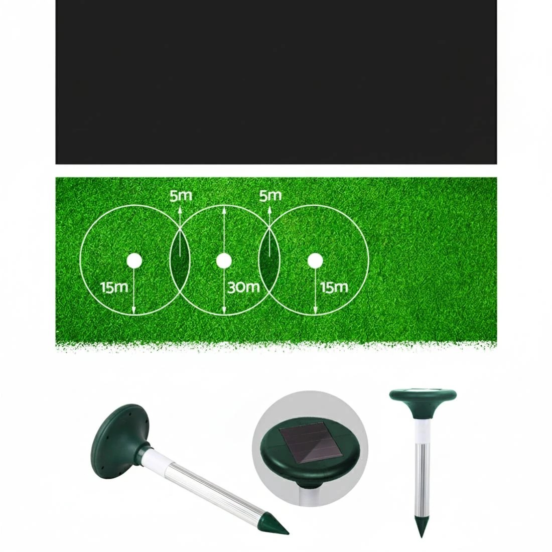 4 Gardeon Snake Repeller 20X Multi Pulse Solar LED Plus Ultrasonic Pest Rodent - Black, 4 of 4