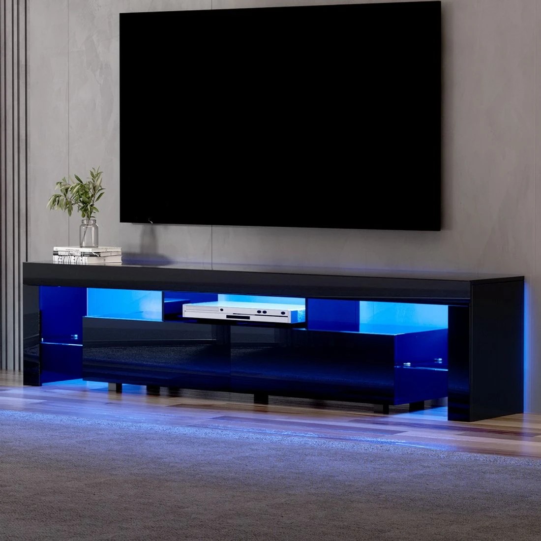 3 Artiss TV Cabinet Entertainment Unit Stand RGB LED 200cm - Black, 3 of 6
