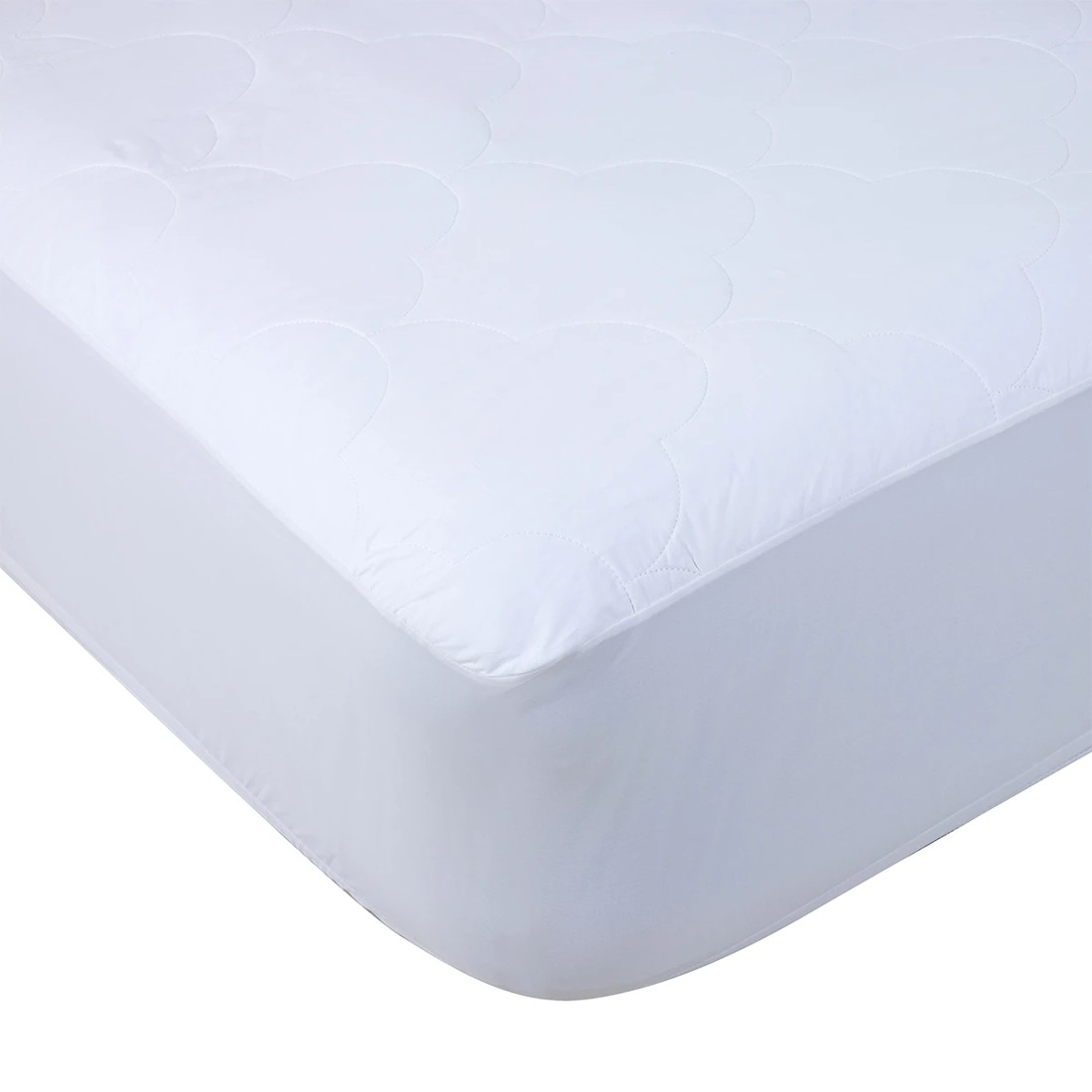 4 Cotton Filled Fitted Mattress Protector - King Bed, White, 4 of 5