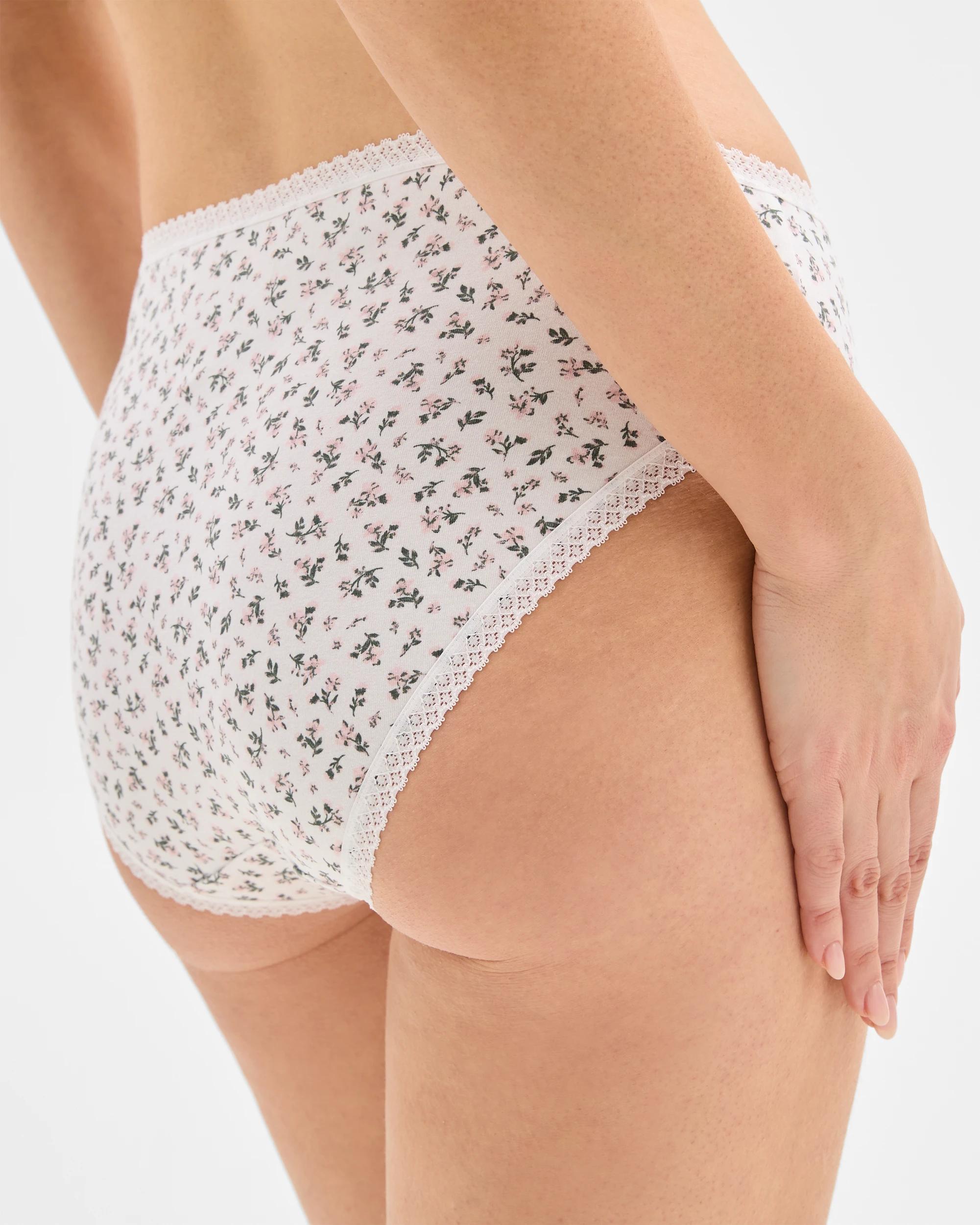 3 Target Womens Australian Cotton Blend Midi Briefs 5 Pack BLUES DITSY, 3 of 4