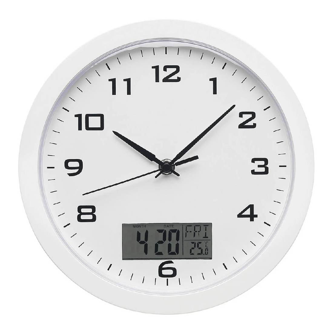 1 Degree Digital 25cm Clock White, 1 of 1