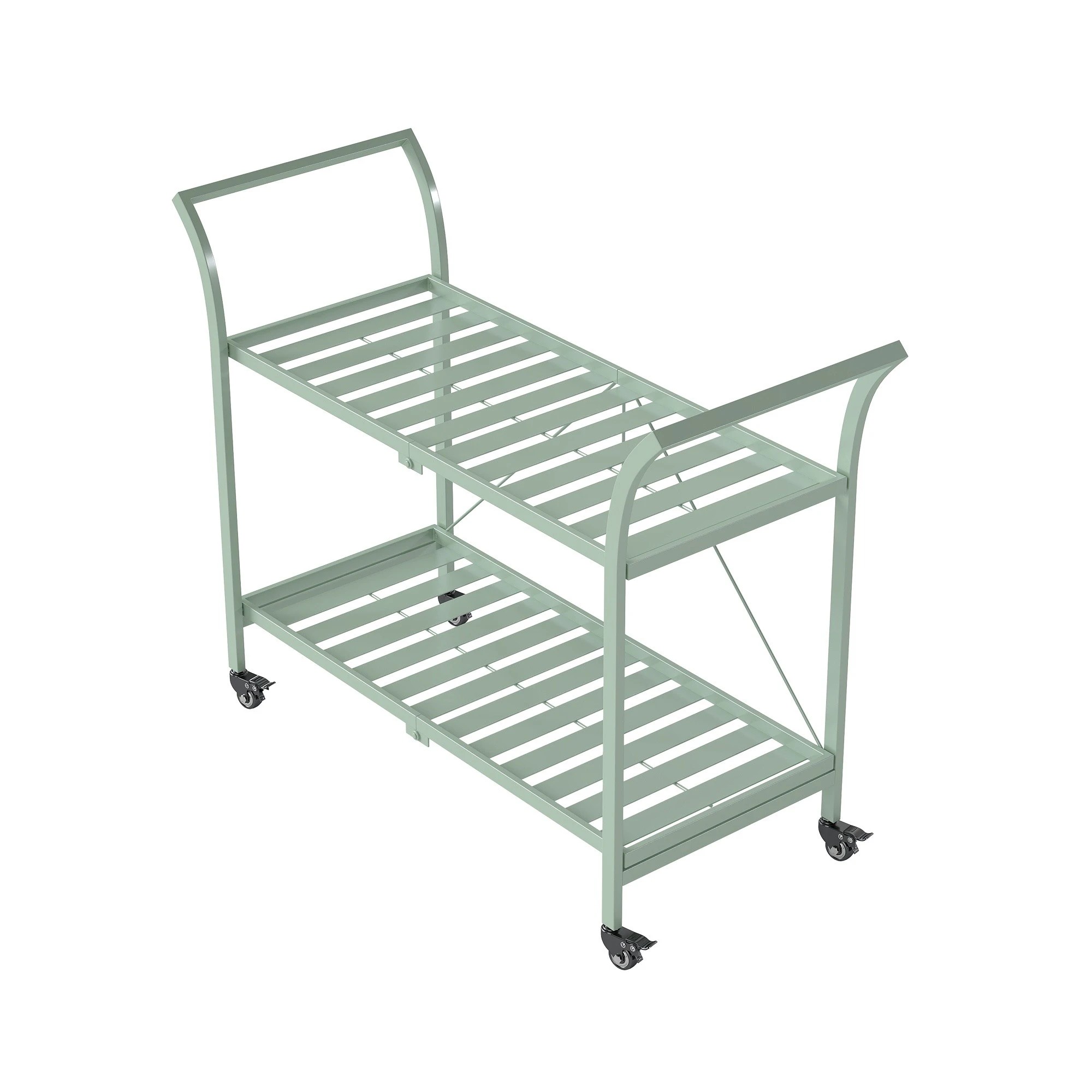 5 Hamptons 2 Tier Metal Bar Cart - Green, 5 of 5