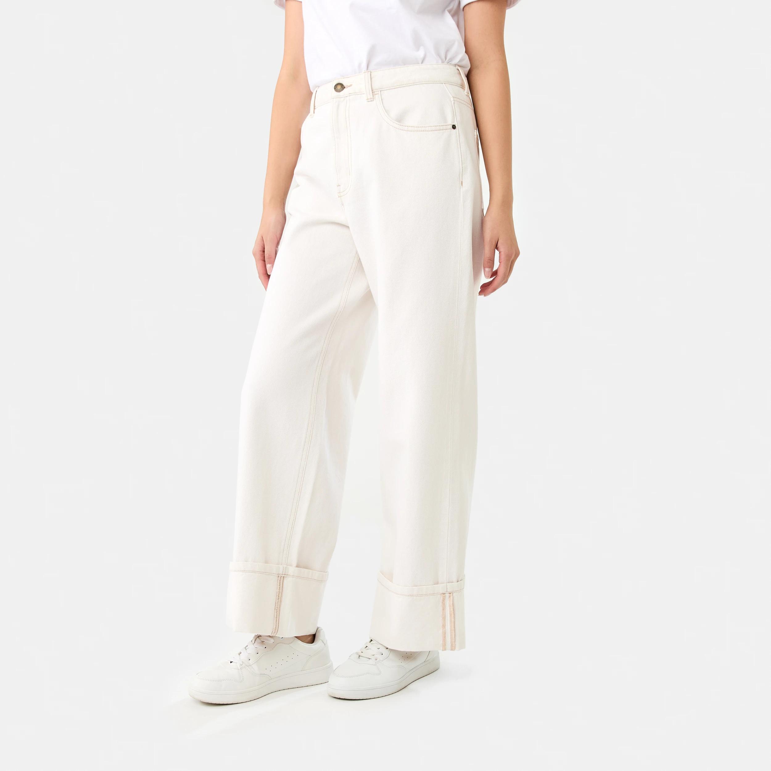 3 Cuffed Hem Jeans Ecru, 3 of 9