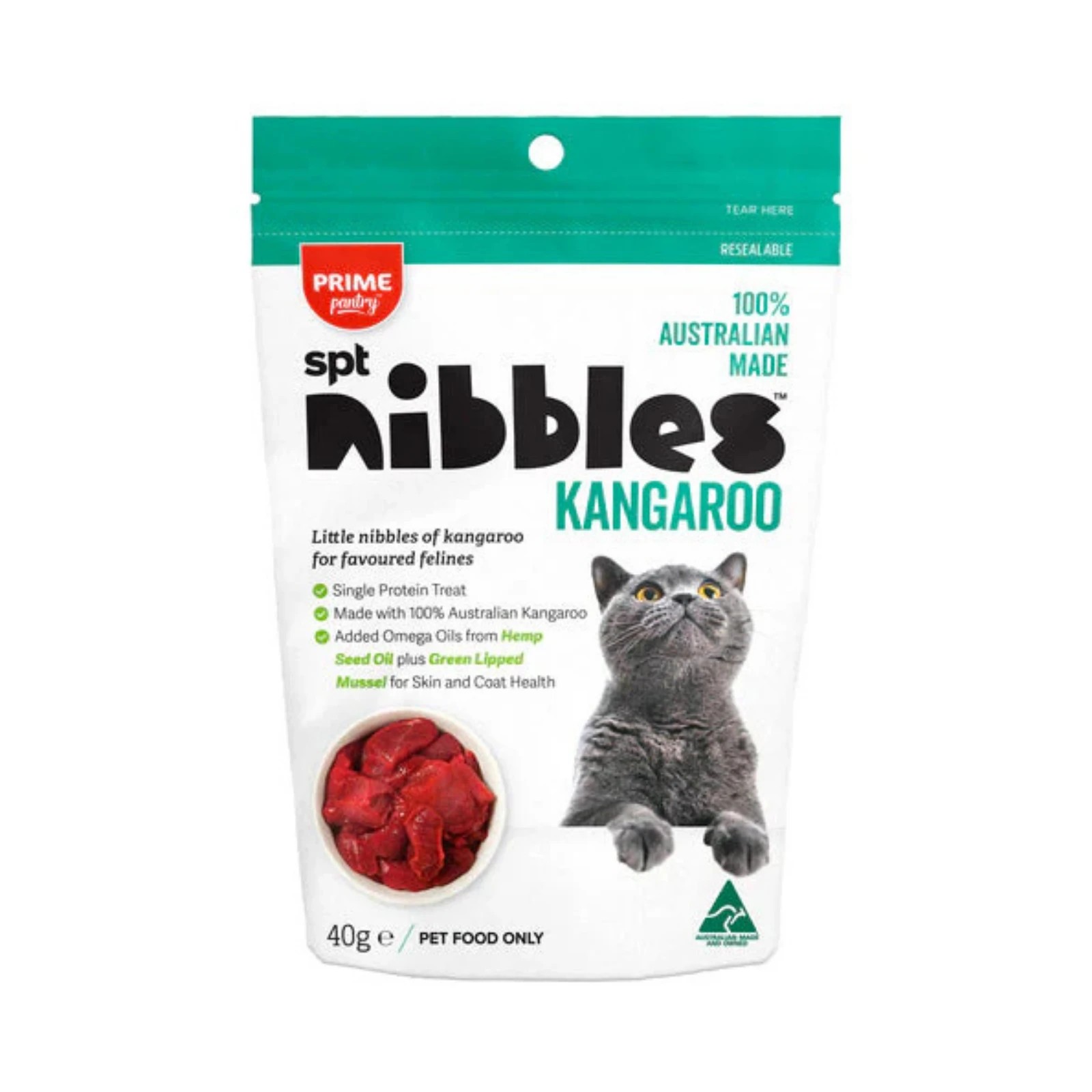1 Prime Pantry Spt Kangaroo Nibbles Cat Treats 40g, 1 of 2