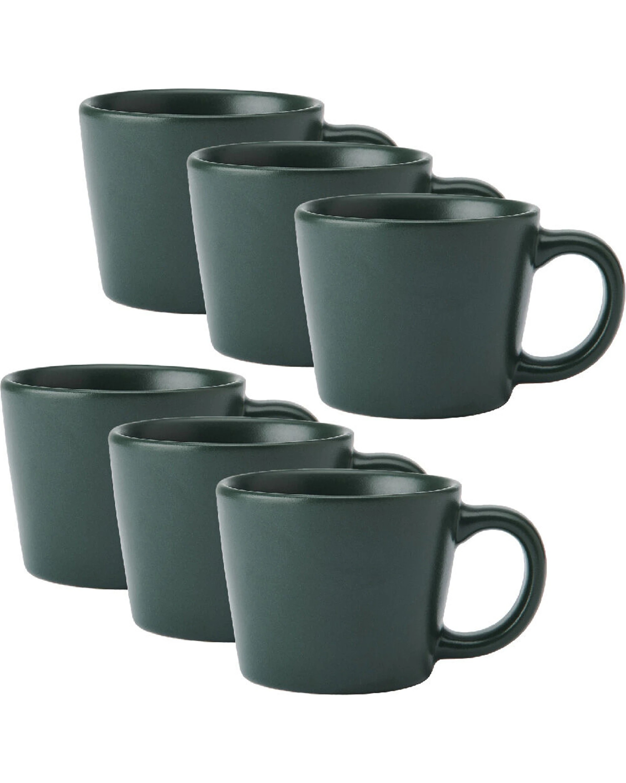 1 La Cafetiere 6PK Ceramic Coffee Espresso Drinking Cup Mug 65ml Microwave Safe - Green, 1 of 4