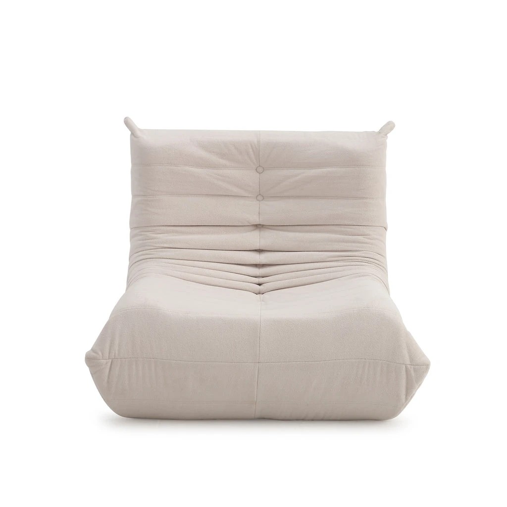 2 Zzz Atelier Caterpillar Floor Lounger Chair Foam Sofa - Beige, 2 of 6