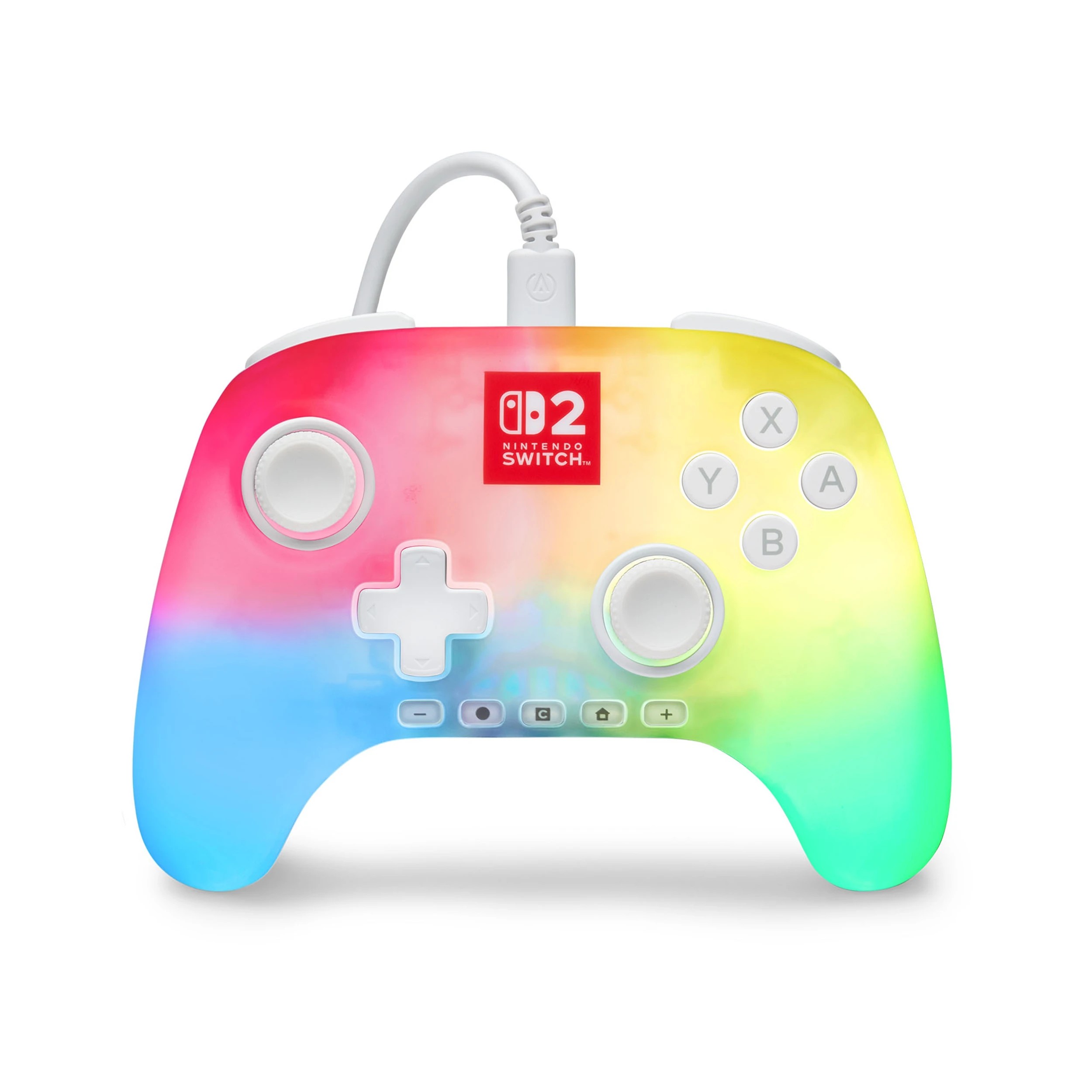 3 White Light Up Wired Controller Nintendo Switch 2 - White, 3 of 10