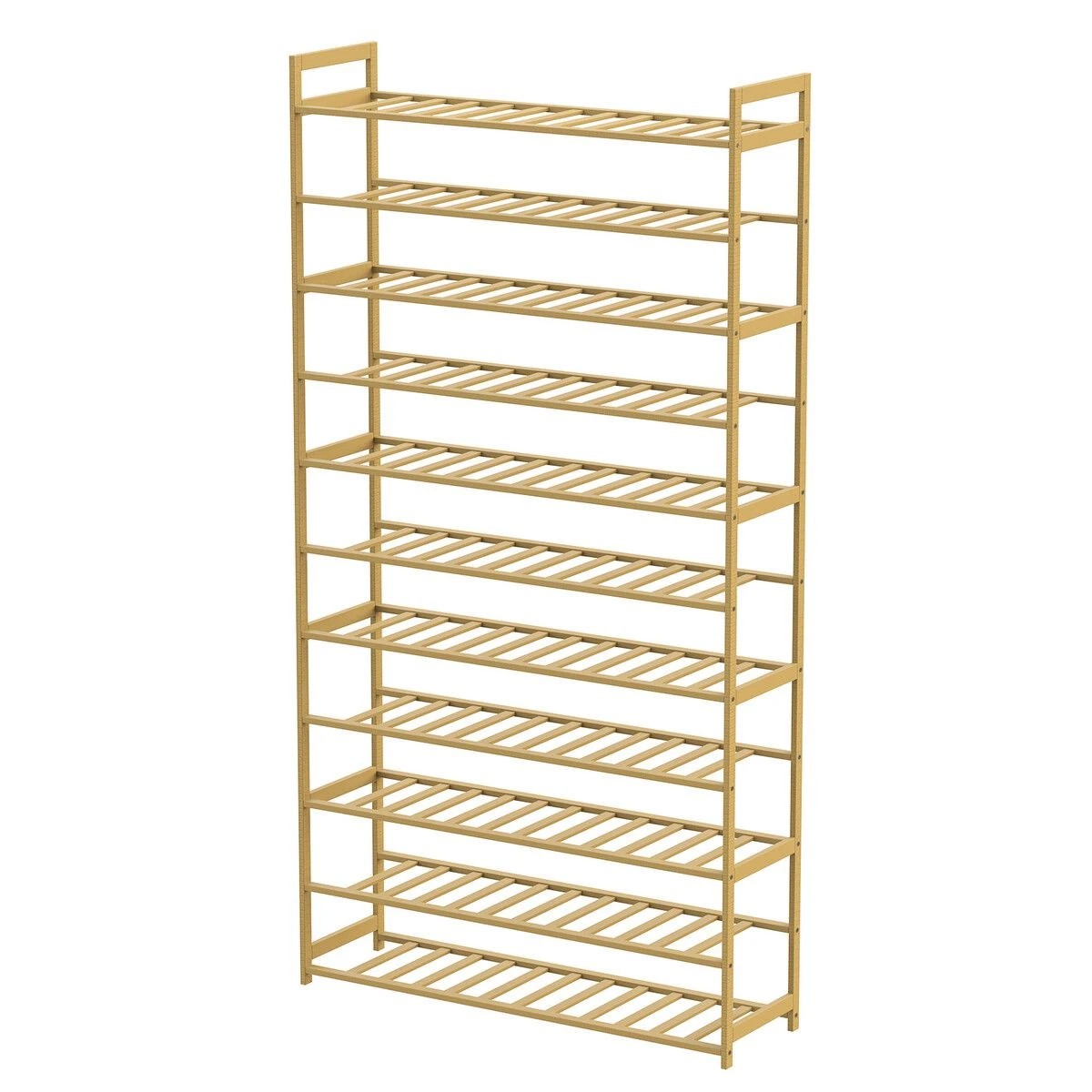 1 AUSWAY Bamboo Shoe Rack Cabinet Storage 11 Tier Shelves Footwear Organiser, 1 of 6