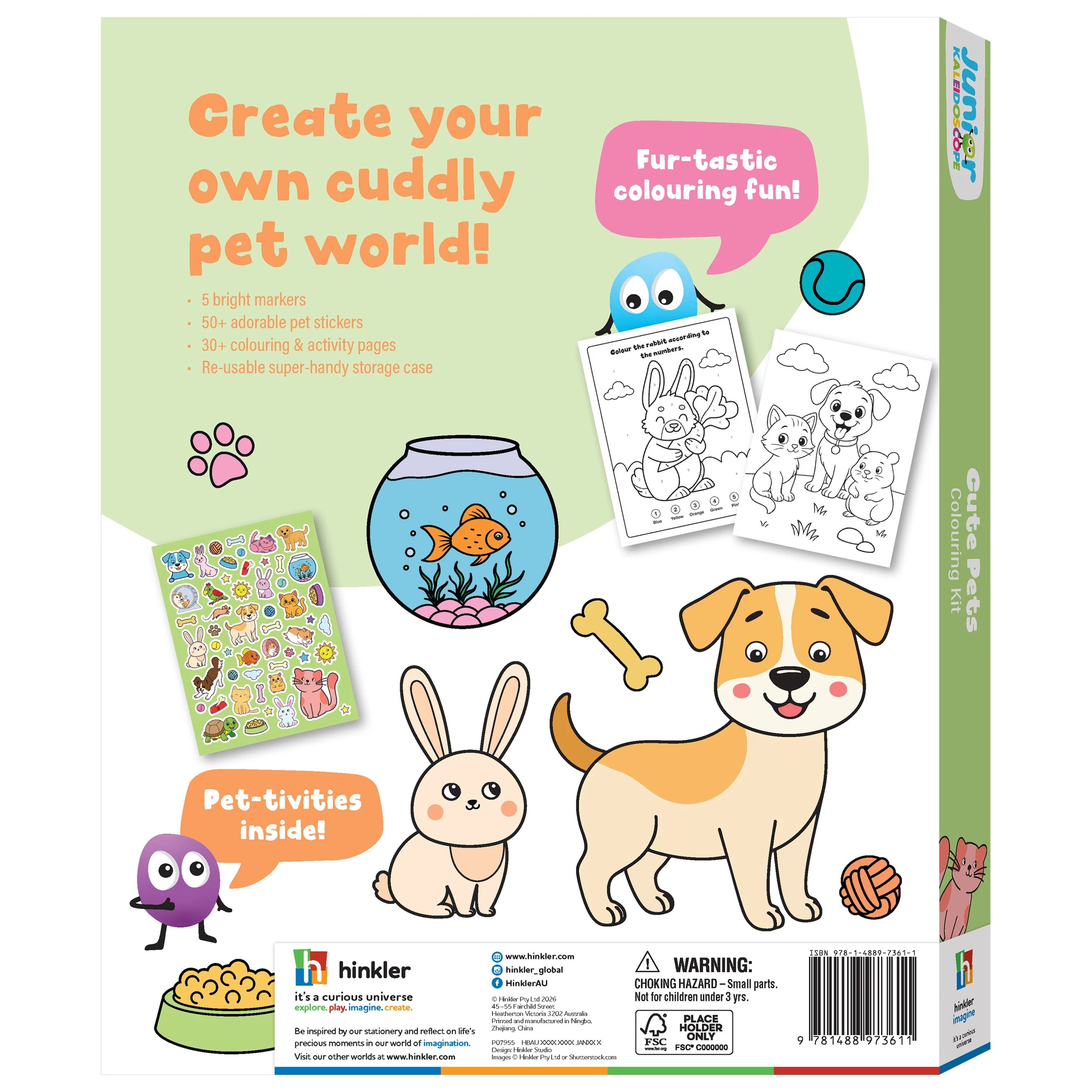 2 Junior Kaleidoscope Cute Pets Colouring Kit - Book, 2 of 5