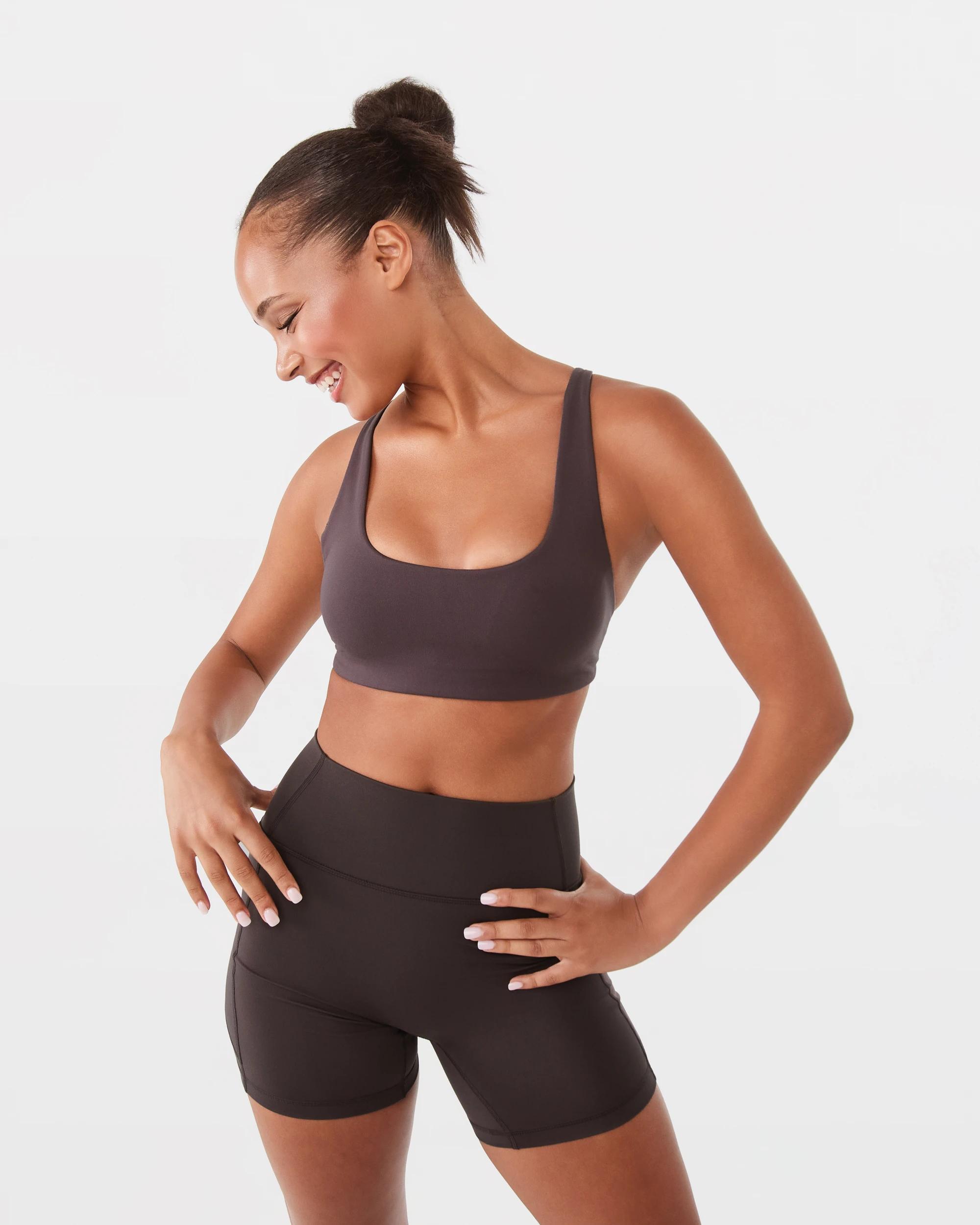9 Active Womens Open Back Crop Espresso, 9 of 9