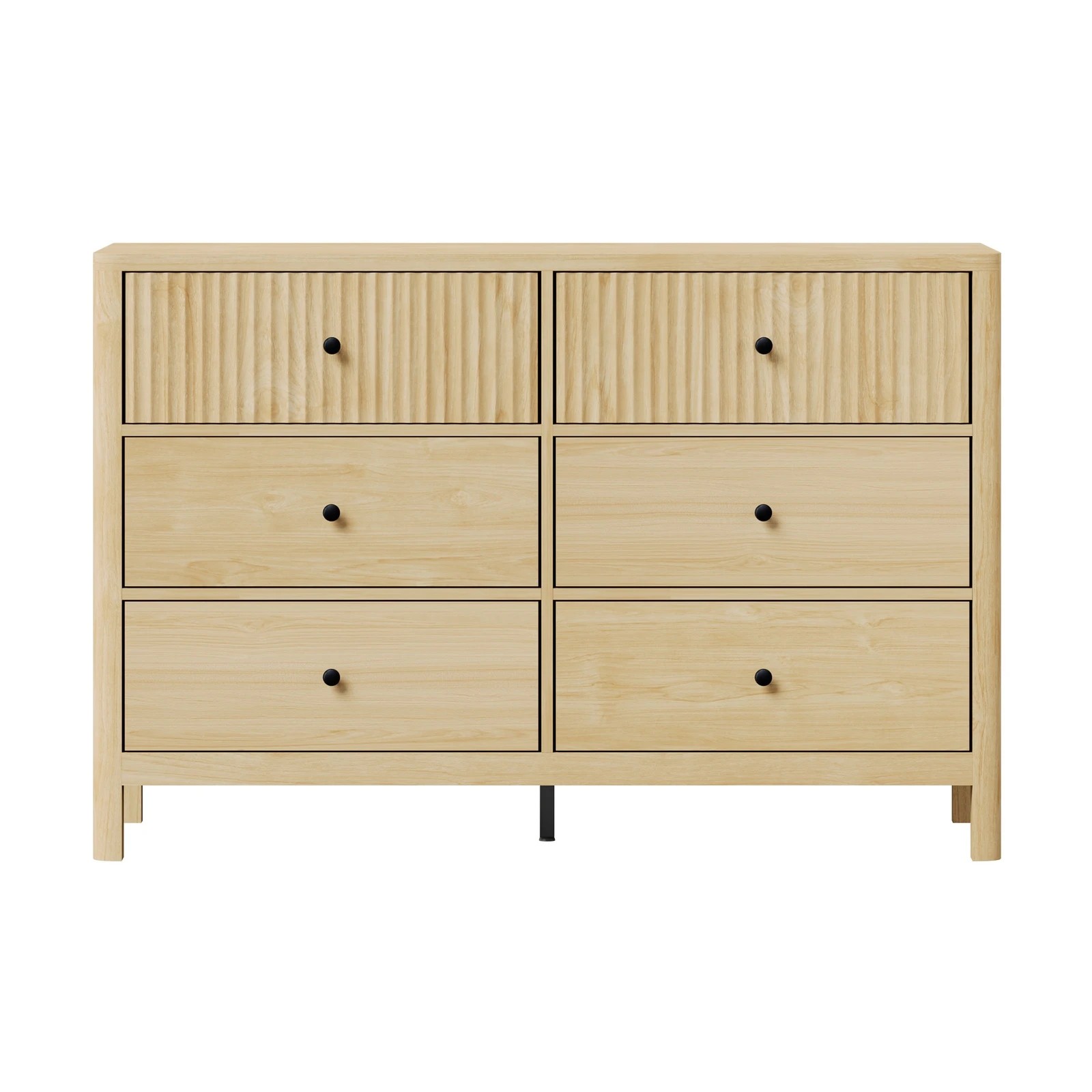6 Oikiture 6 Chest Of Drawers Dresser Lowboy Storage Cabinet
 - Natural, 6 of 10