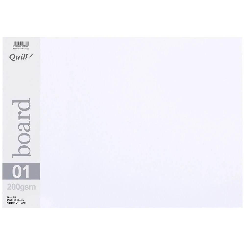 1 Quill A3 200gsm Board White 25 Pack, 1 of 1