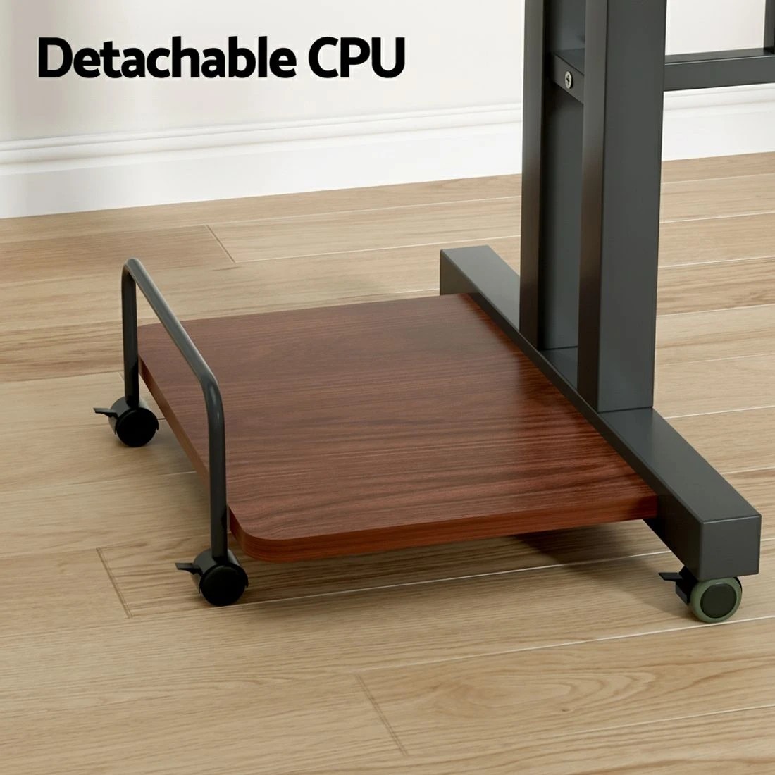 4 Artiss Laptop Desk Table Adjustable Dark Wood 80CM - Brown, 4 of 8