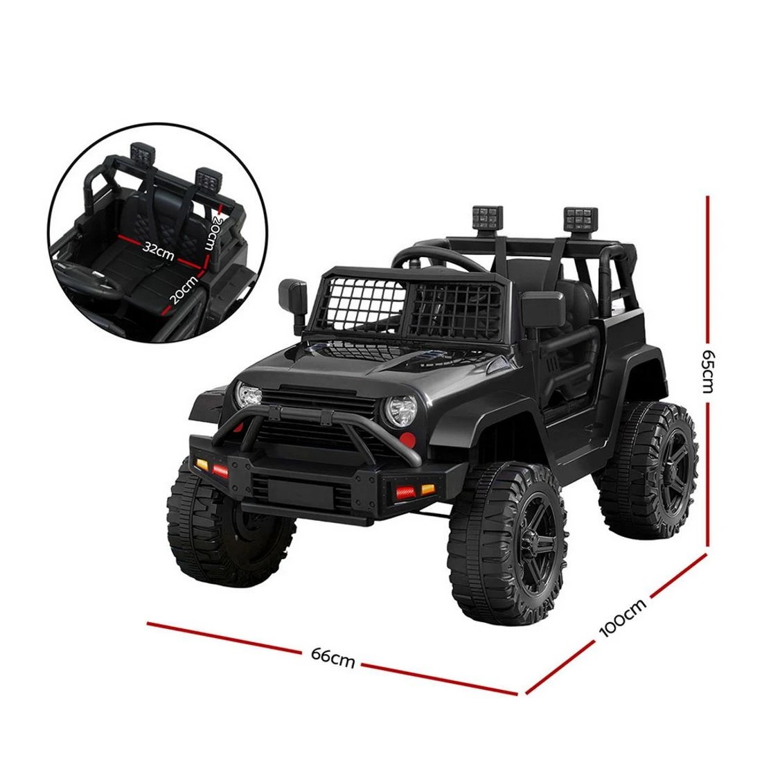 2 Rigo Kids Electric Ride on Car Jeep Toy Cars Remote 12v Durable Space Saving Modern Decor Easy Assembly - Black, 2 of 5