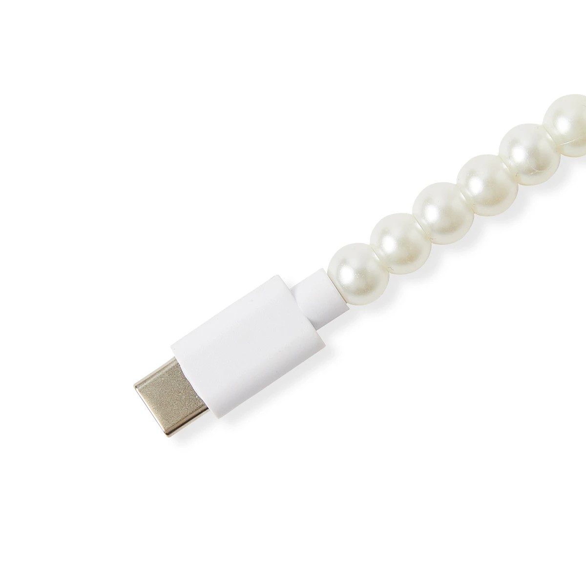 4 USB-C to Lightning Beaded Faux Pearl Cable - White, 4 of 6