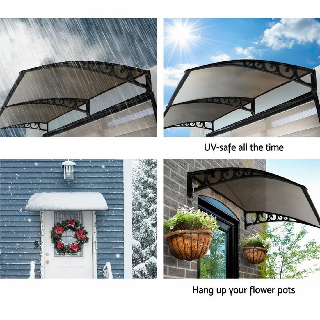 5 Instahut Window Door Awning 1mx4m - Brown, 5 of 7