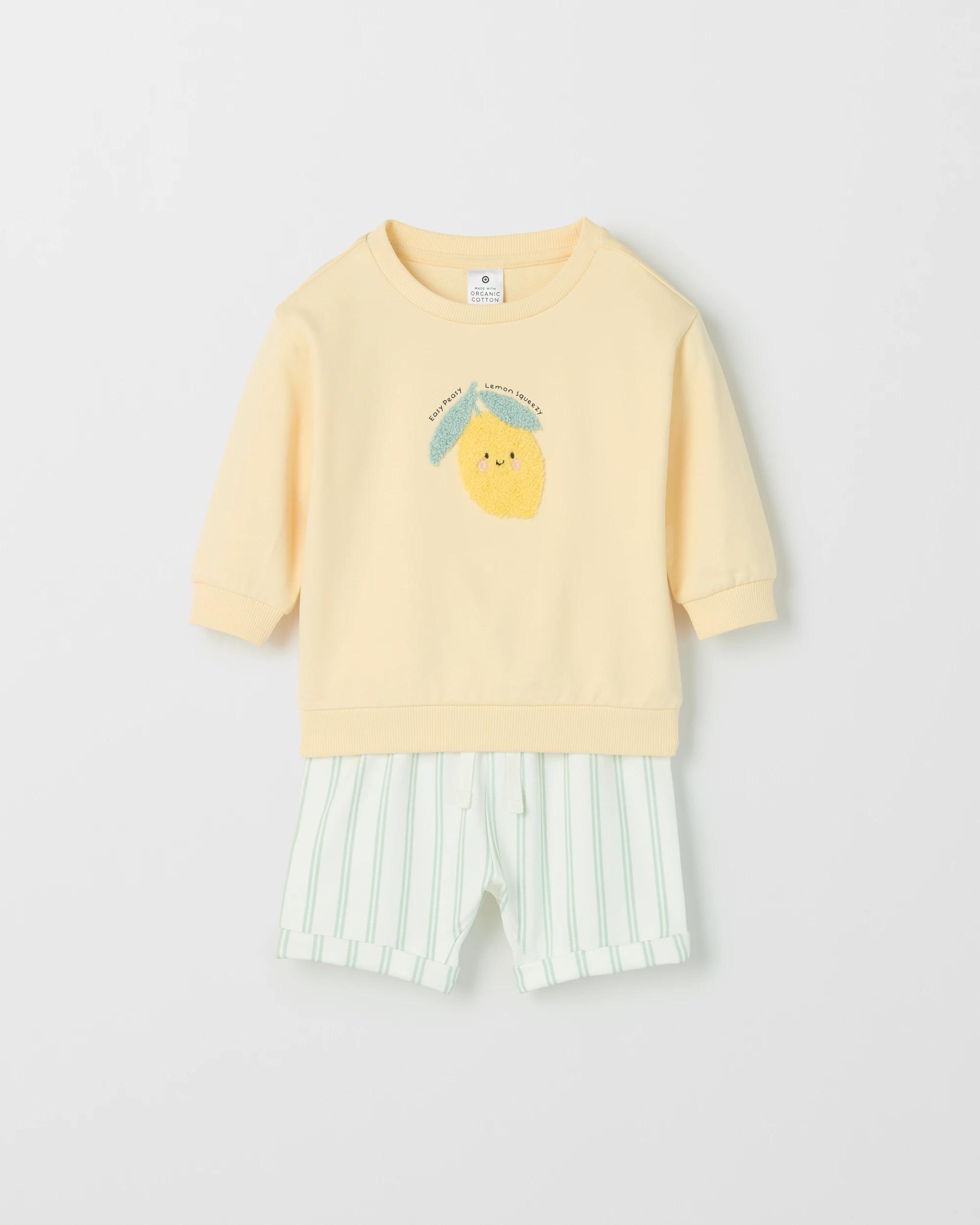 4 Target Baby Organic Cotton Jumper and Shorts Set LEMON, 4 of 6