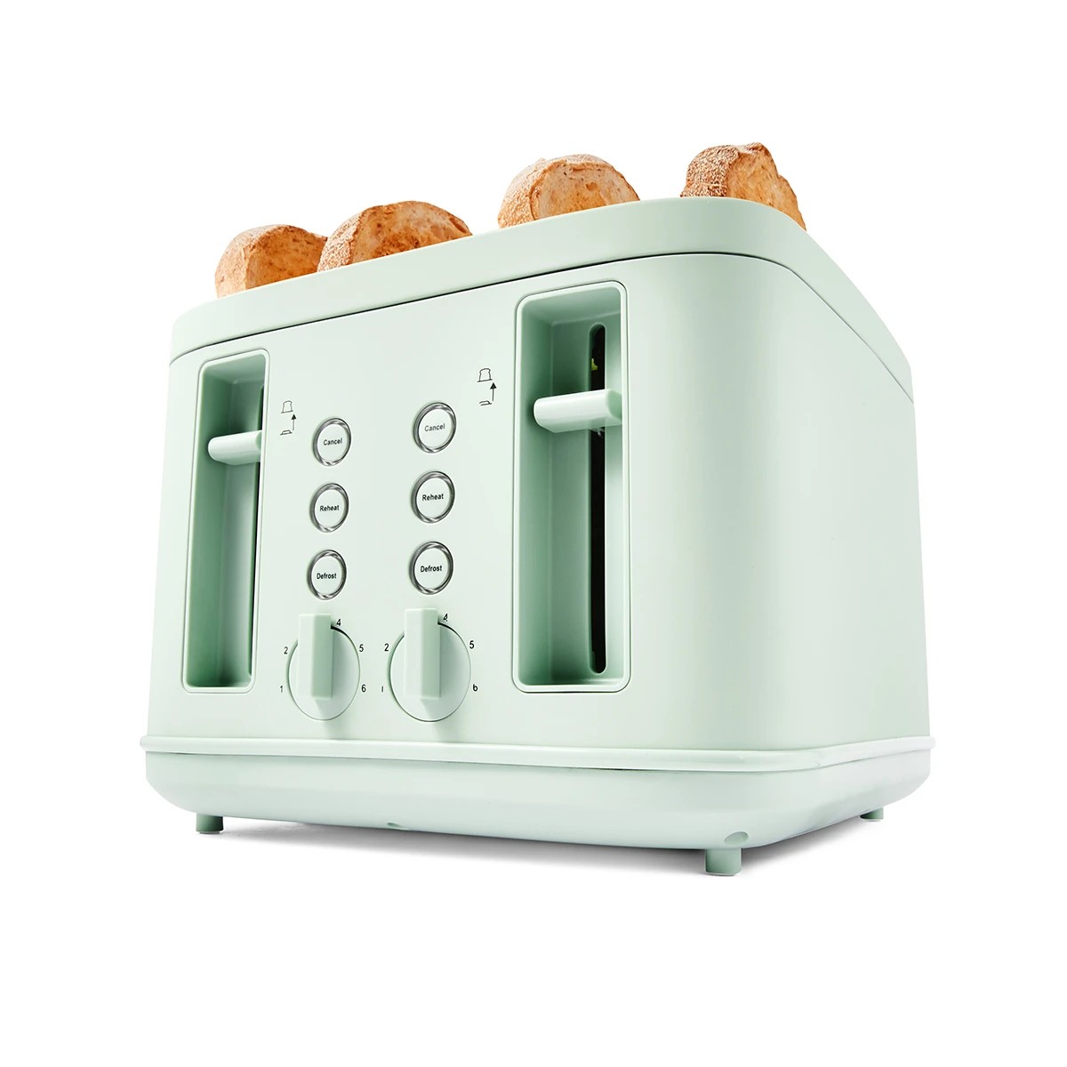 1 4 Slice Soft Touch Toaster - Green, 1 of 9