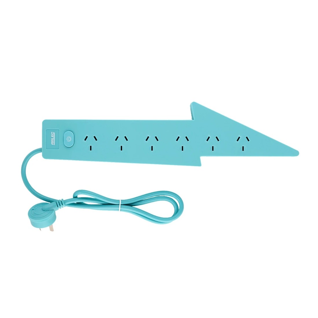 2 Arlec 6 Outlet  LightningMaster On/Off Switch Powerboard - Teal, 2 of 6