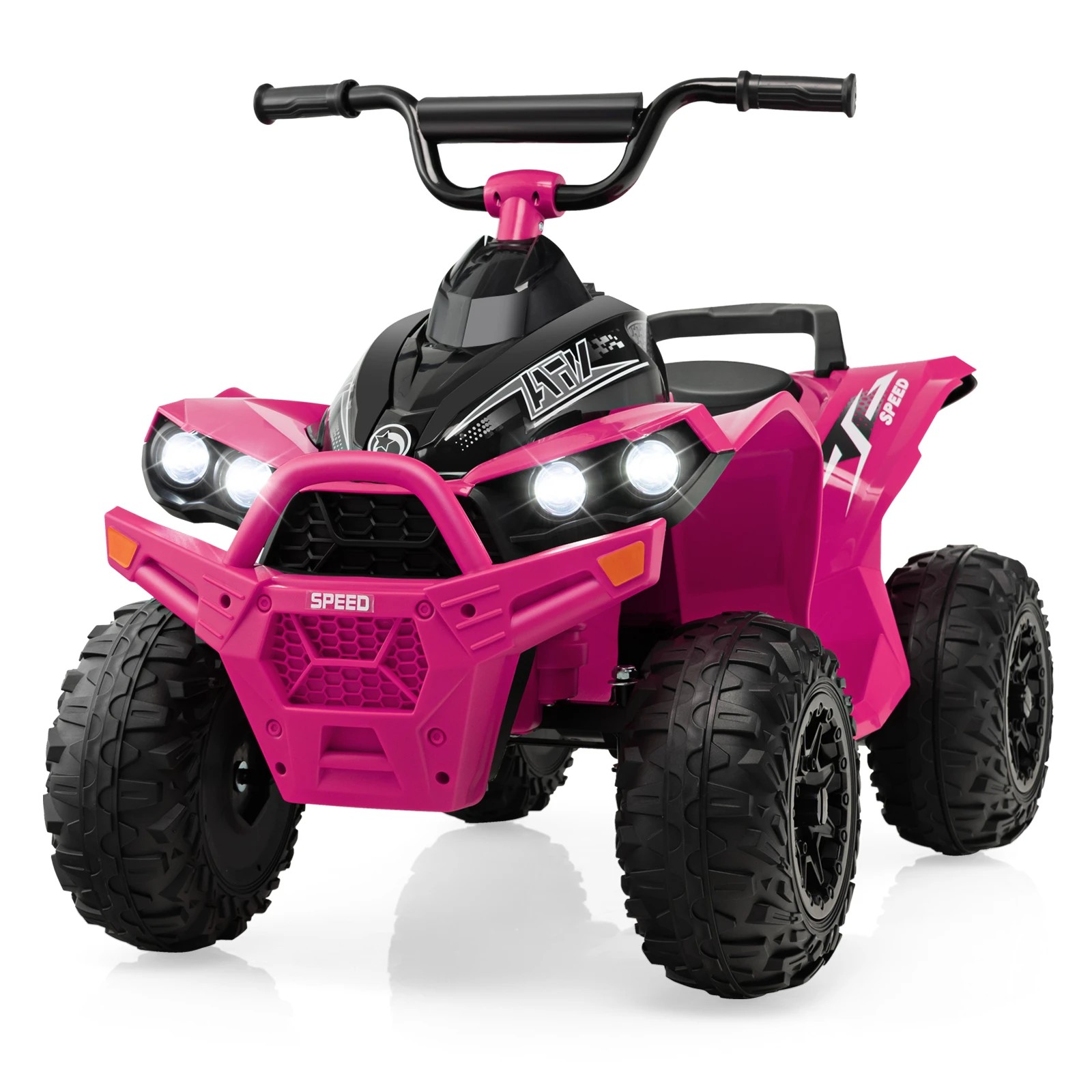 1 Costway Ride On Cars 12V ATV Battery Powered Toy Vehicle w/Headlights - Pink, 1 of 1
