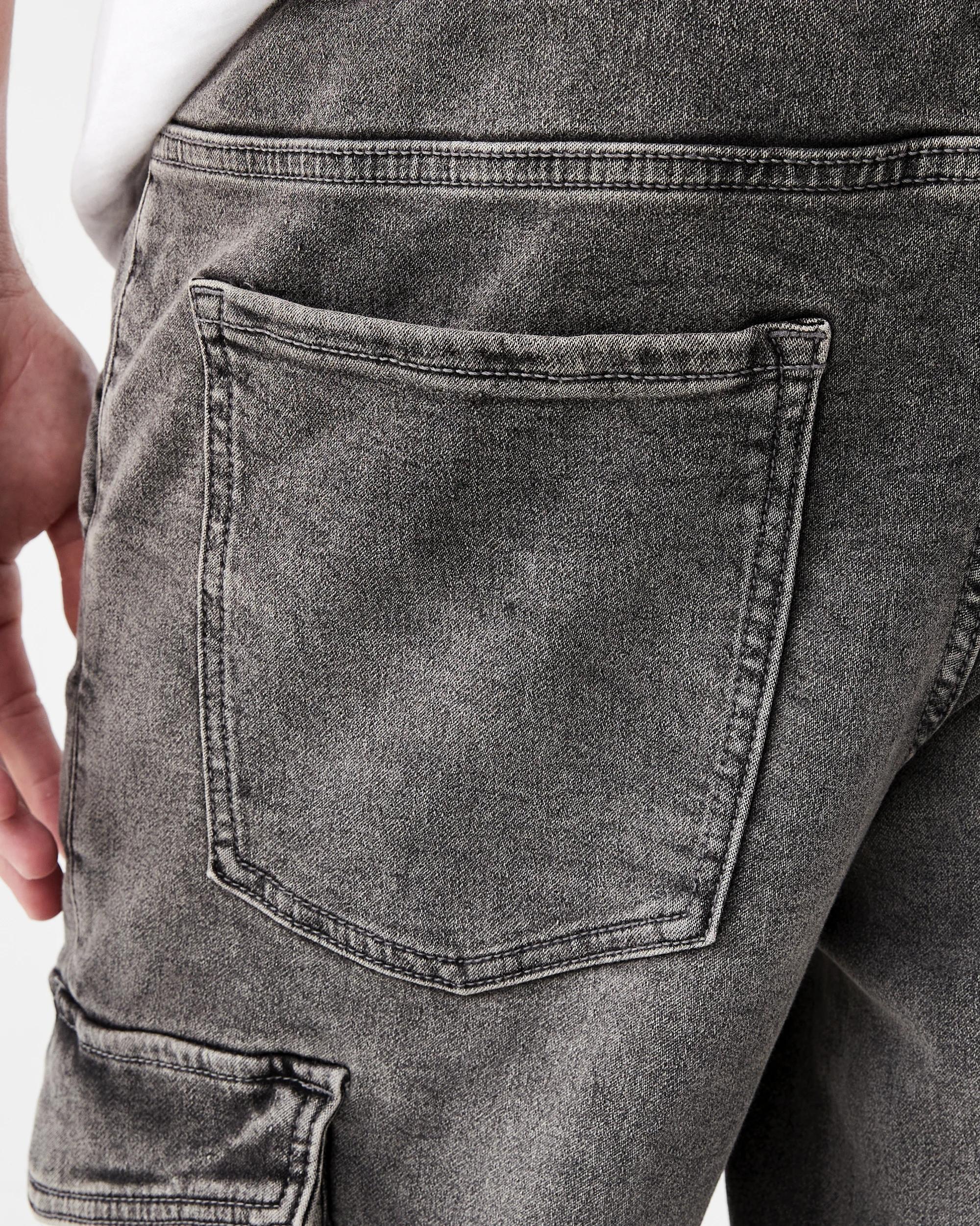 7 Cuffed Denim Joggers Grey Wash, 7 of 7