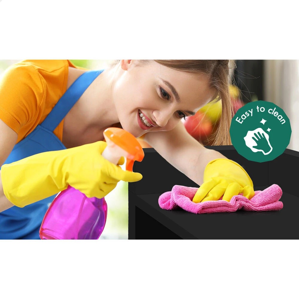 10 Alfordson Bedside Table Nightstand Storage Cabinet Side End Drawers - Black, 10 of 10