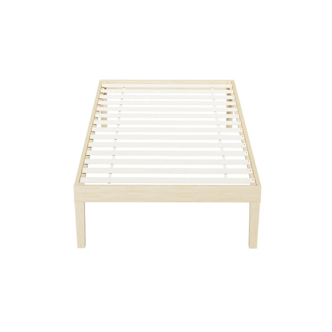 3 Artiss Bed Frame Single Size Wooden Bed Base BRUNO - Natural, 3 of 7
