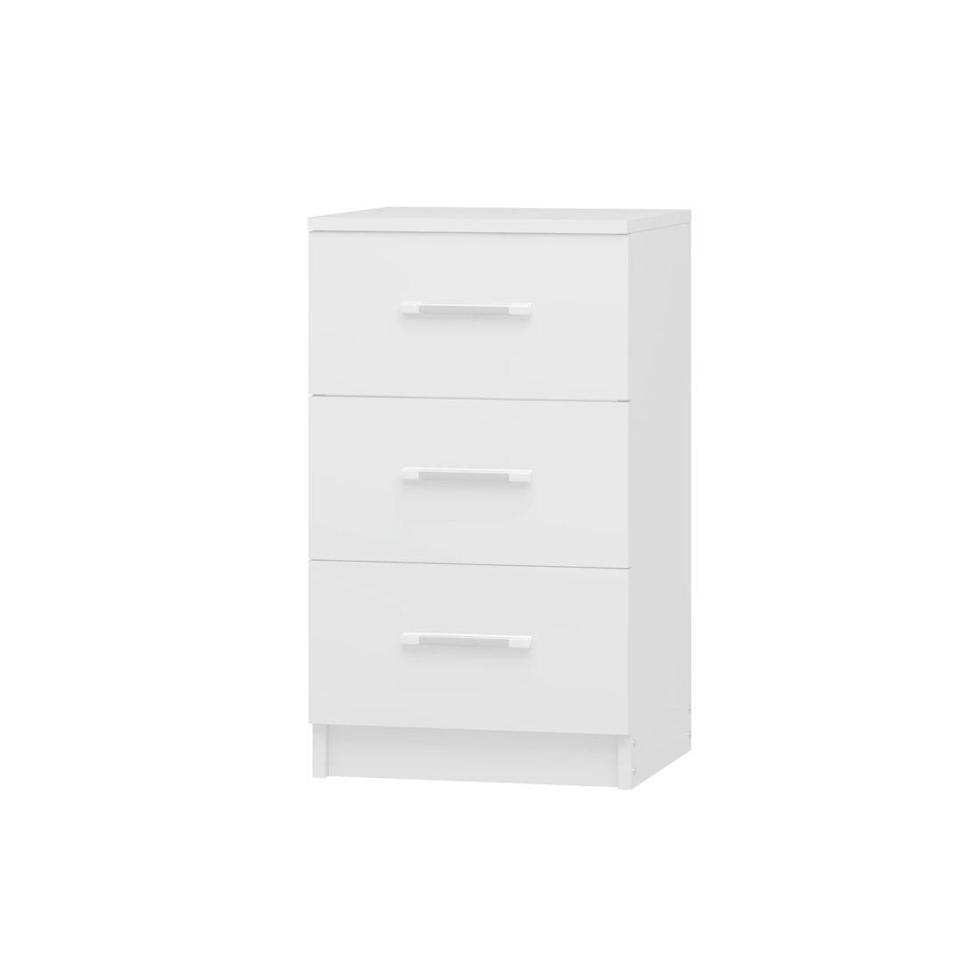 1 Advwin Bedside Table 3 Drawers 66cm Height Nightstand Storage Cabinet
 - White, 1 of 8