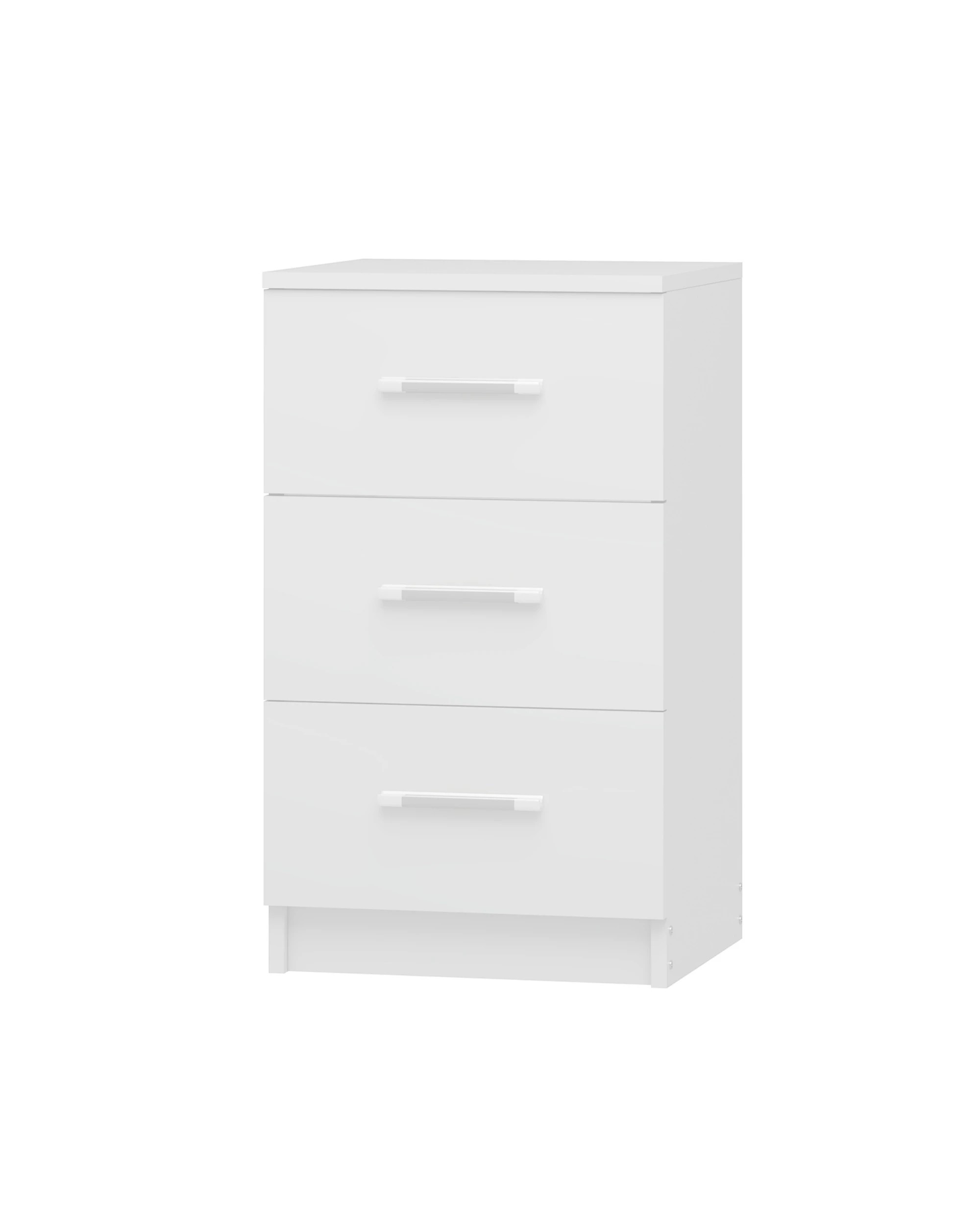 1 Advwin Bedside Table 3 Drawers 66cm Height Nightstand Storage Cabinet
 - White, 1 of 8