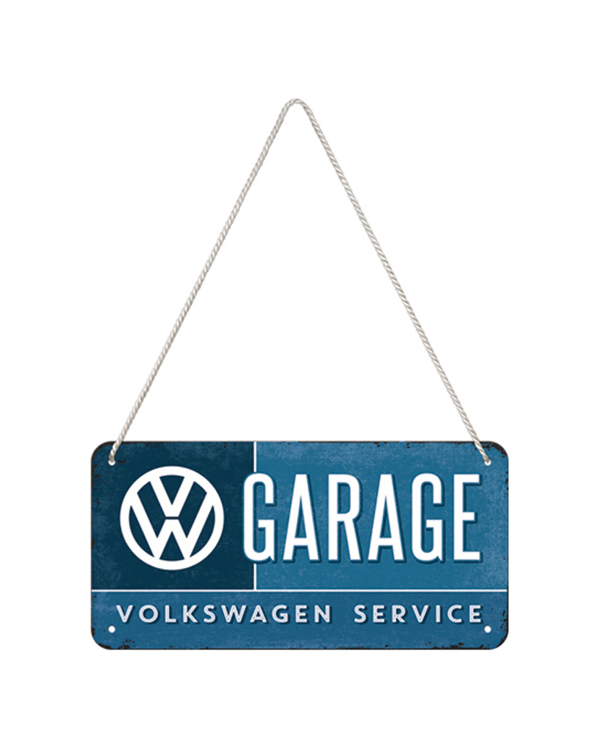 1 Nostalgic-Art Metal Hanging Sign 10x20cm Wall Decor - VW Garage - Natural, 1 of 1