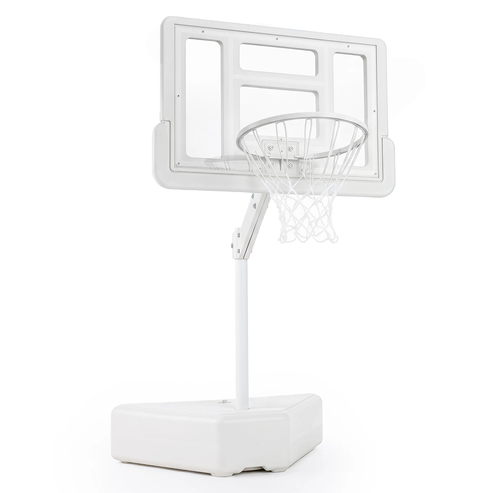 1 Costway Splash & Shoot Pool Basketball Hoop 116.5-180cm Portable Swimming Pool Goal w/2 Water Ball - White, 1 of 7