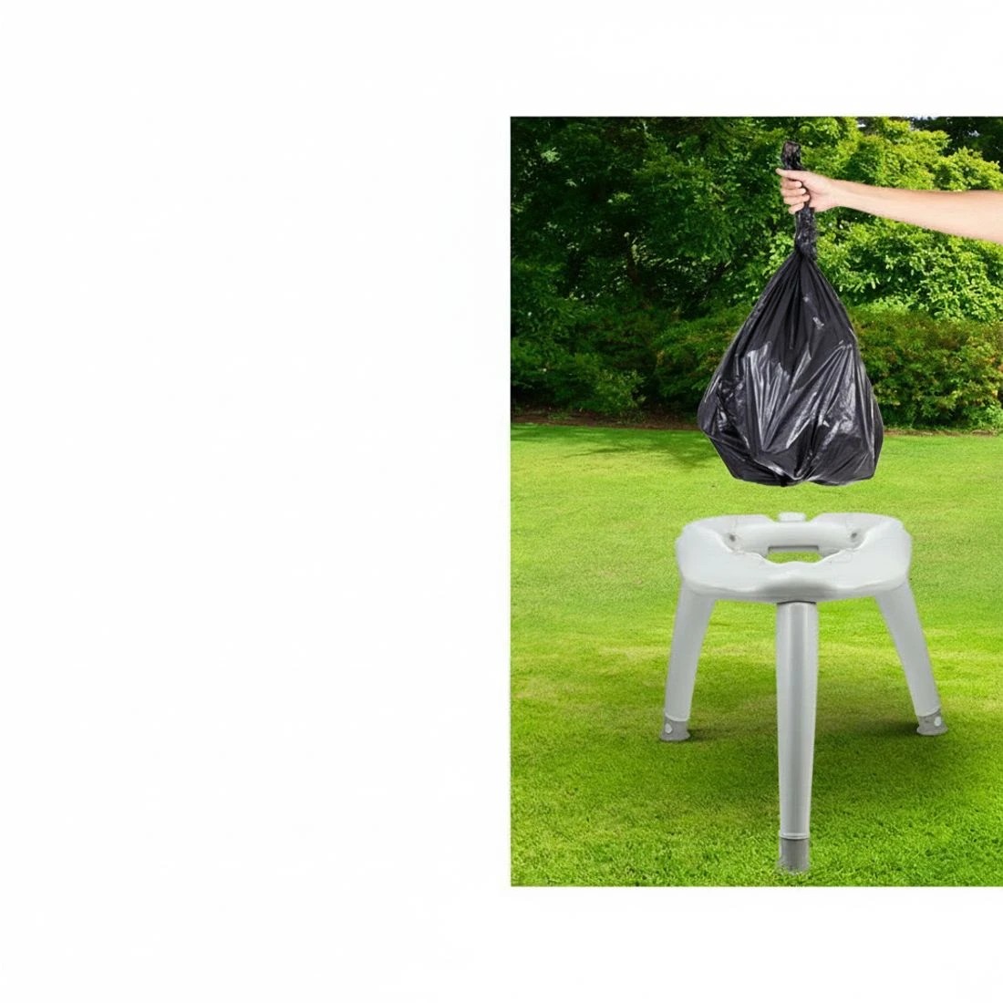 4 Weisshorn Portable Folding Toilet Camping Outdoor Caravan Plastic Bag - Grey, 4 of 8