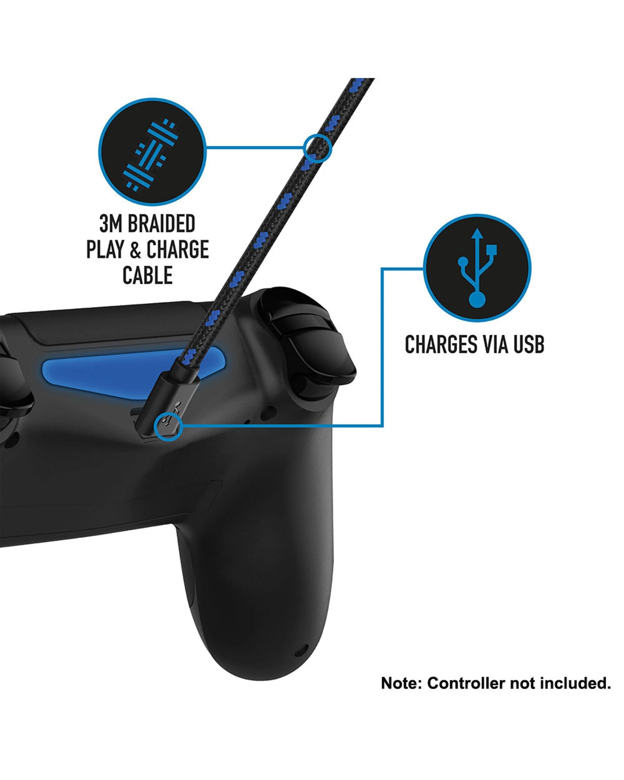 4 4Gamers PS4 3m Superfast Play and Charge Cable Twin Pack, 4 of 7